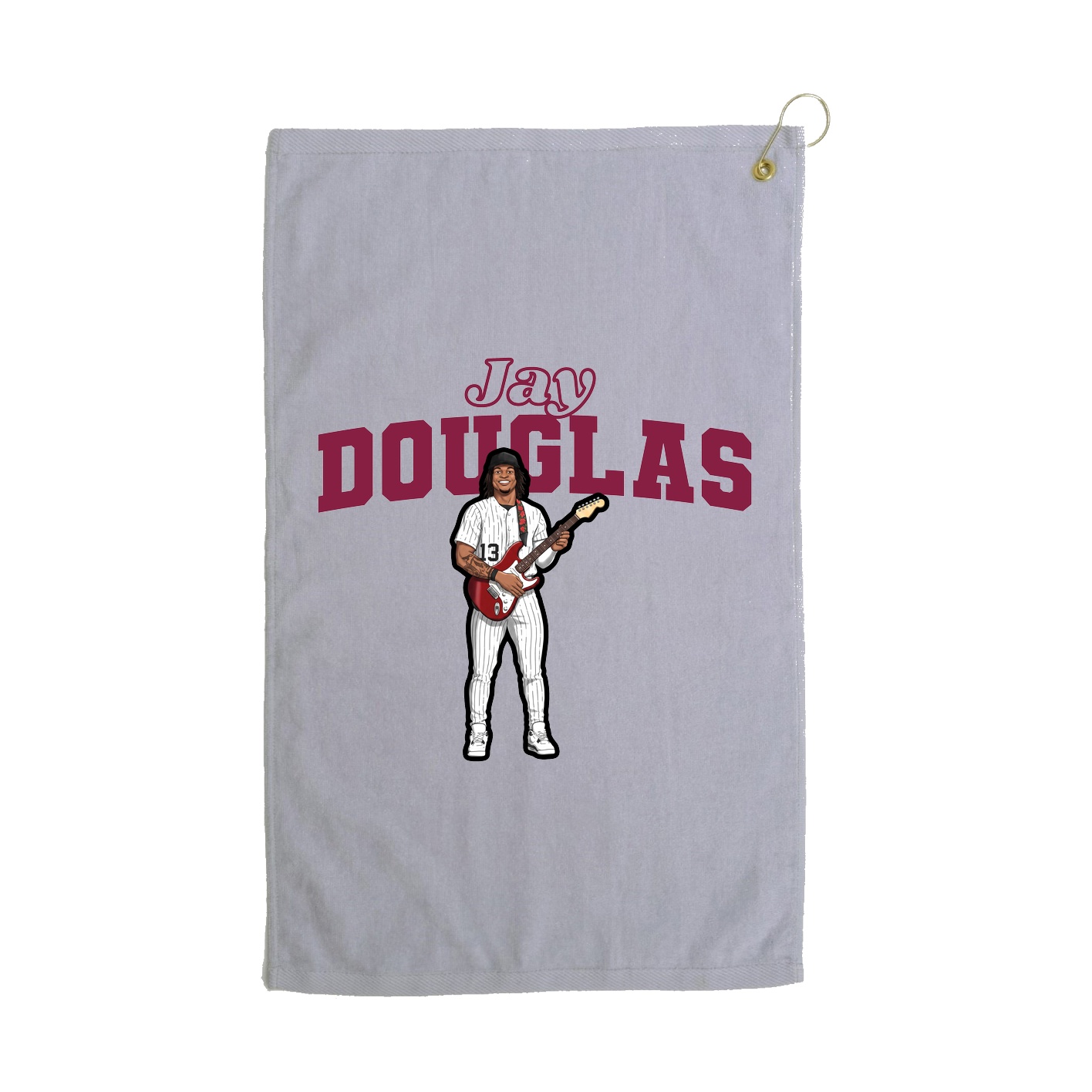 Golf Towel — Name Arch in Grey