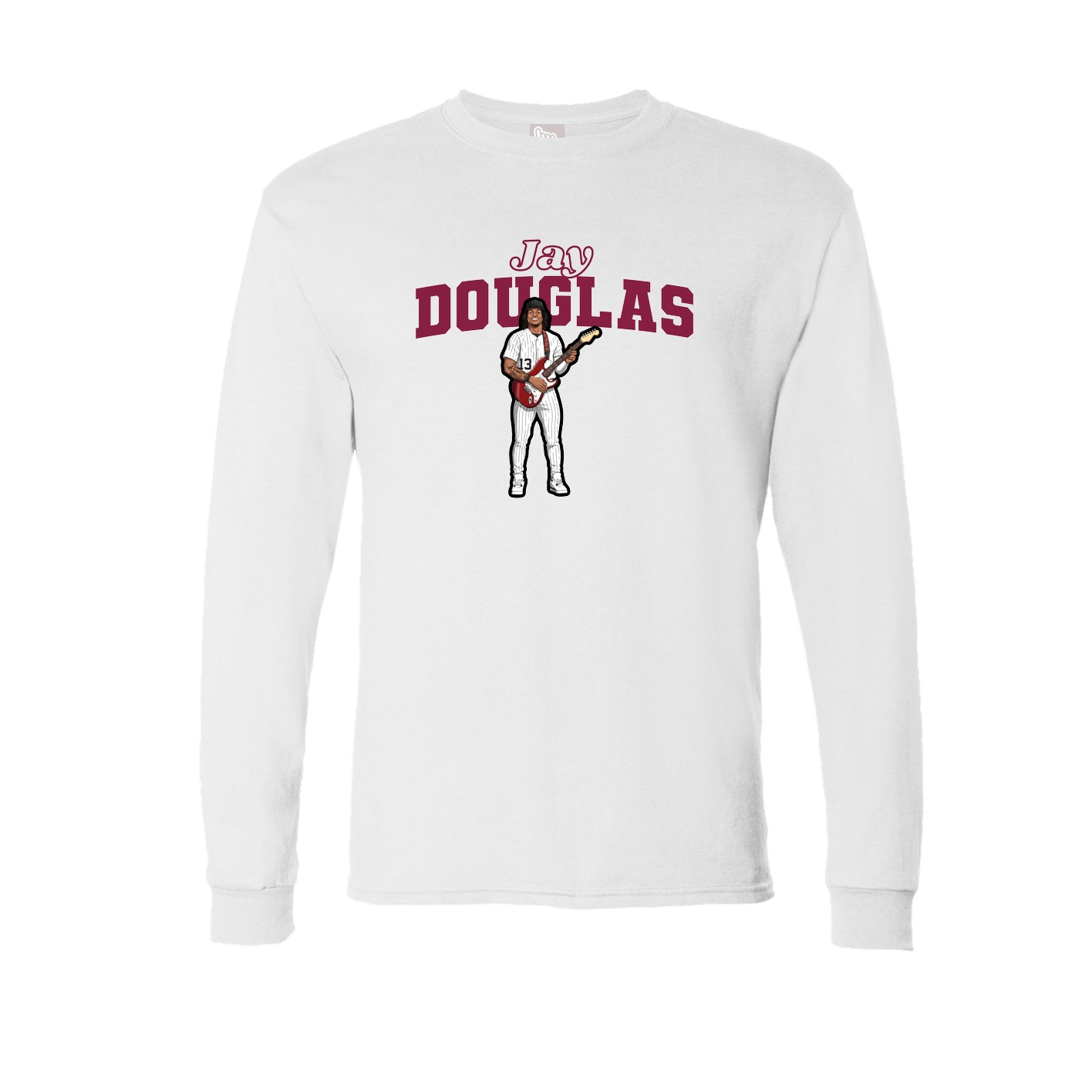 Long Sleeve Tee — Name Arch in White