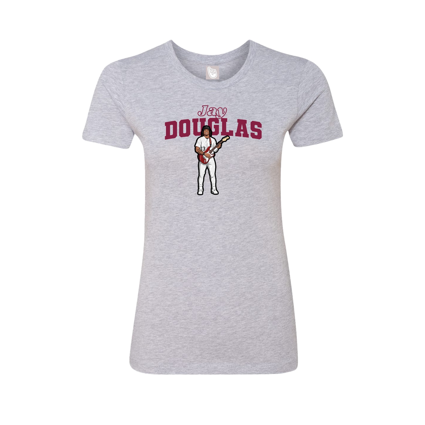 Fitted Women's Tee — Name Arch in Grey