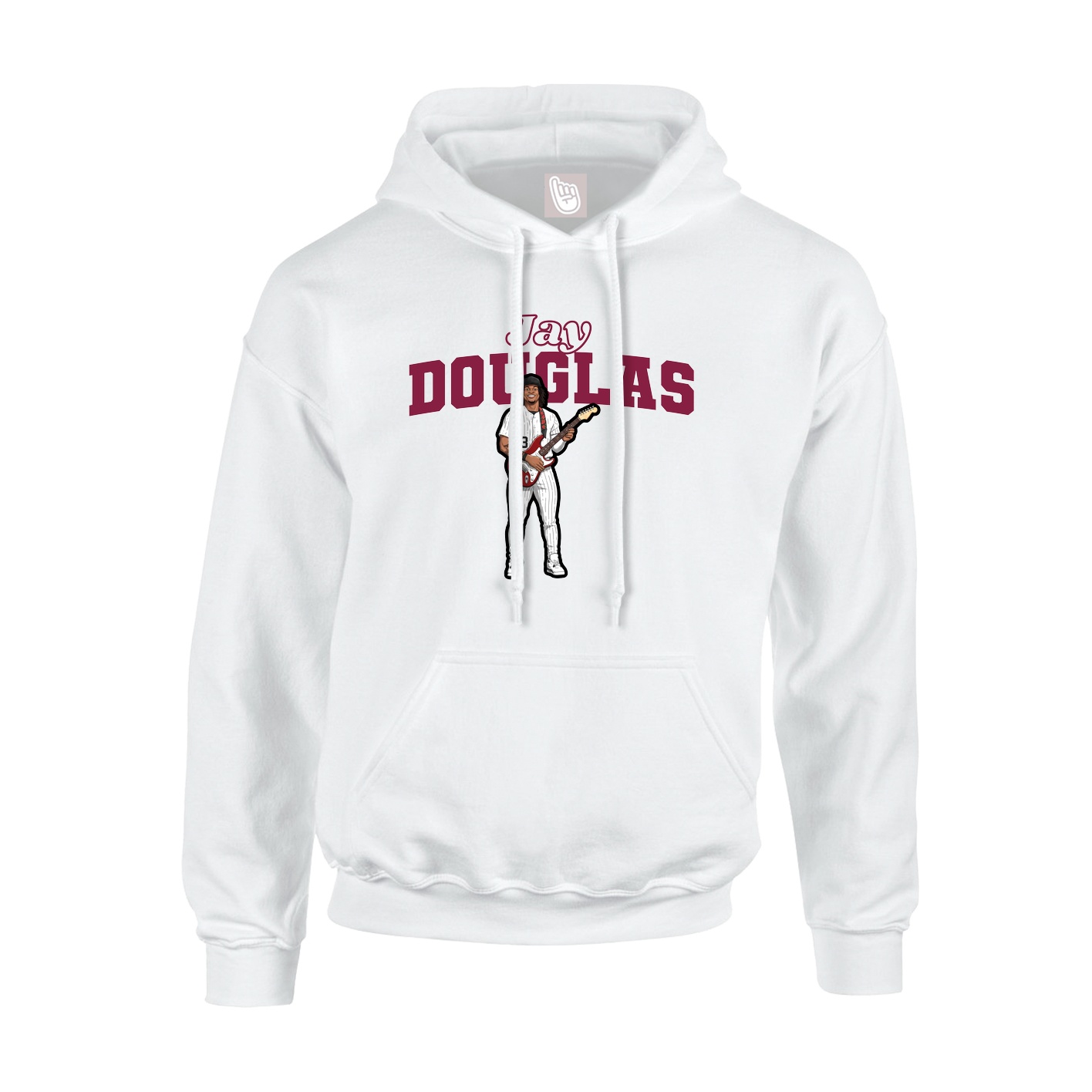 Youth Hoodie — Name Arch in White