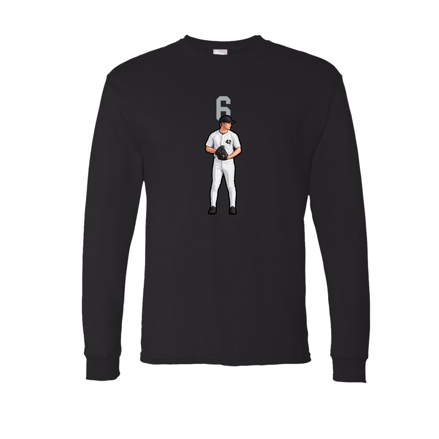 Long Sleeve Tee — Number Top in Black