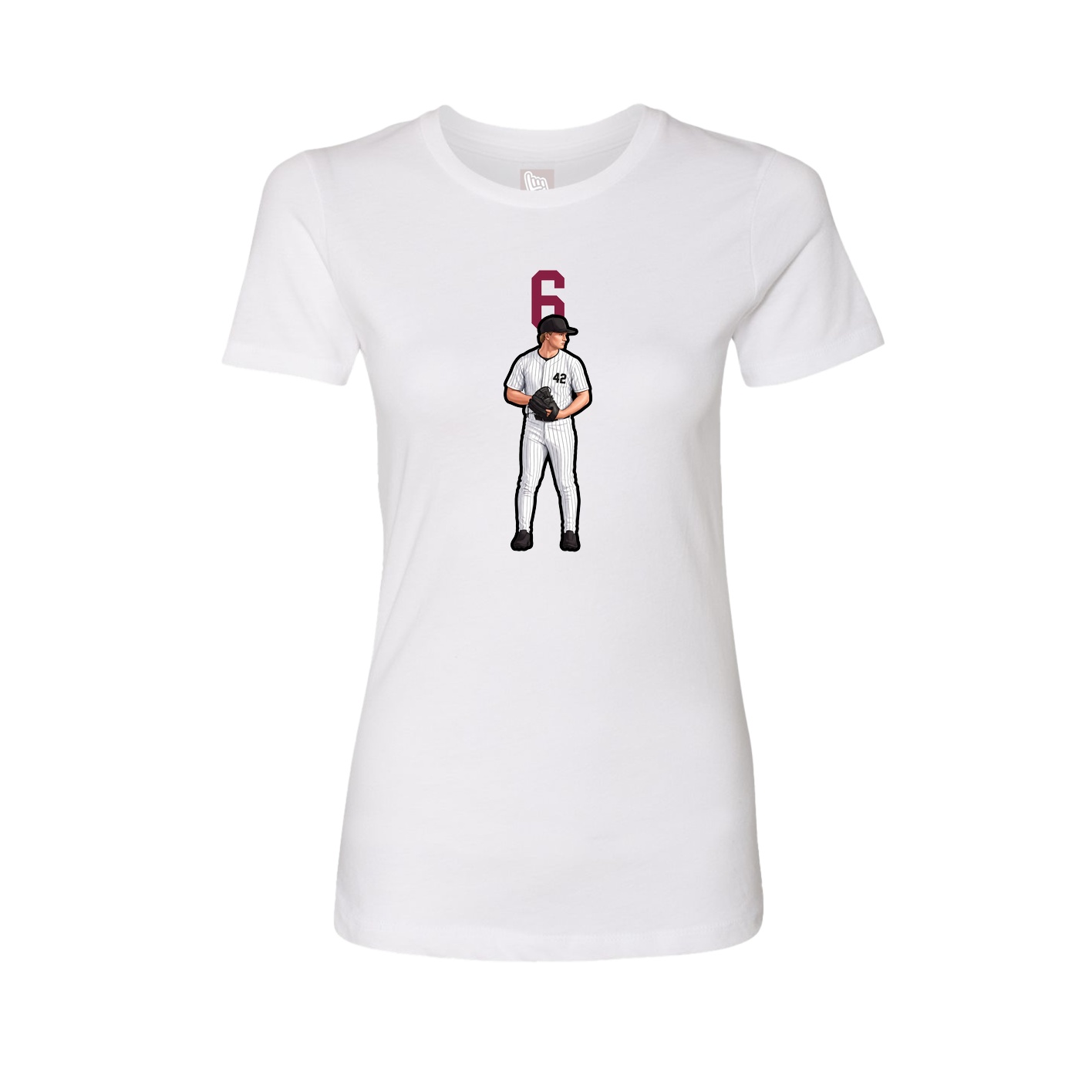 Fitted Women's Tee — Number Top in White