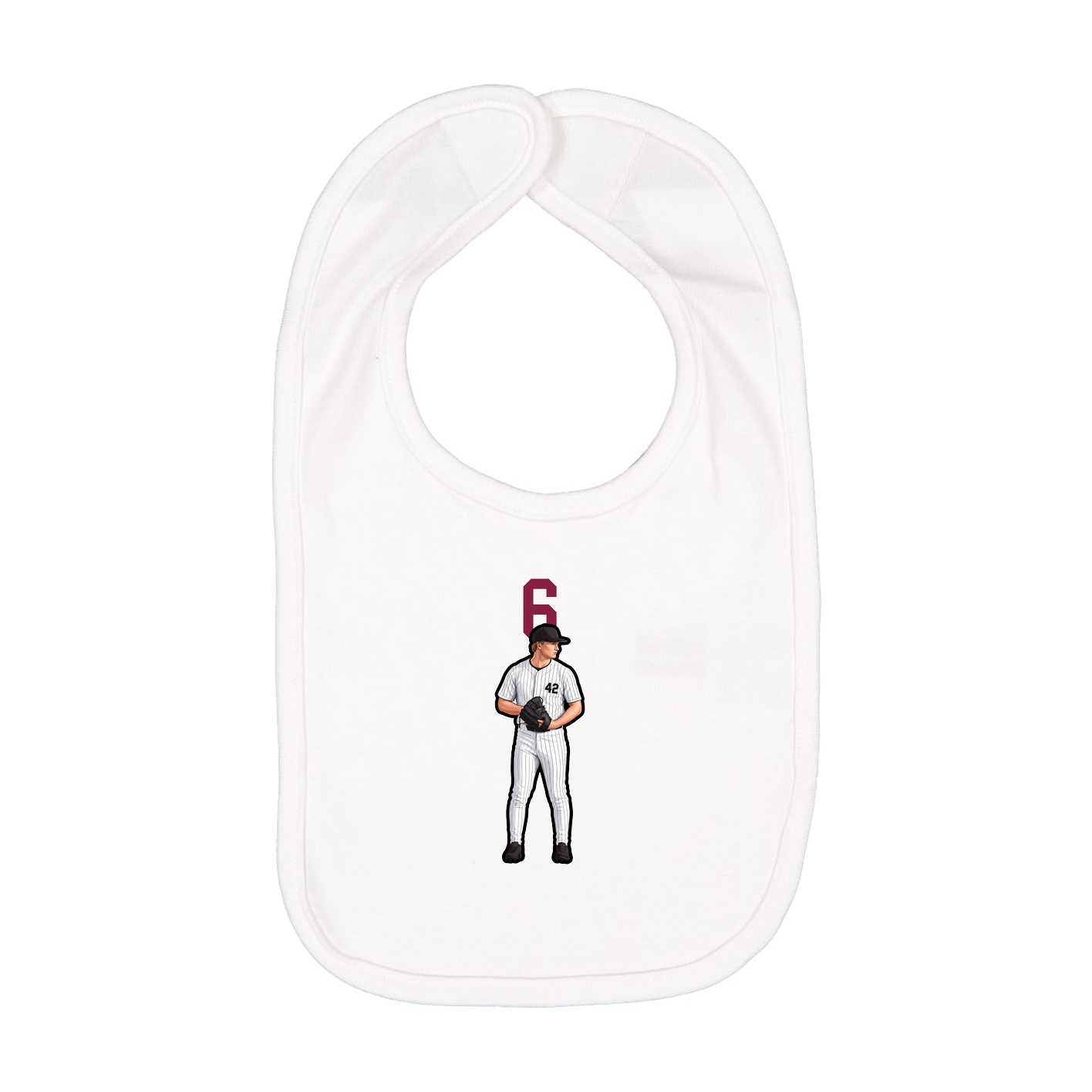 Infant Bib — Number Top in White