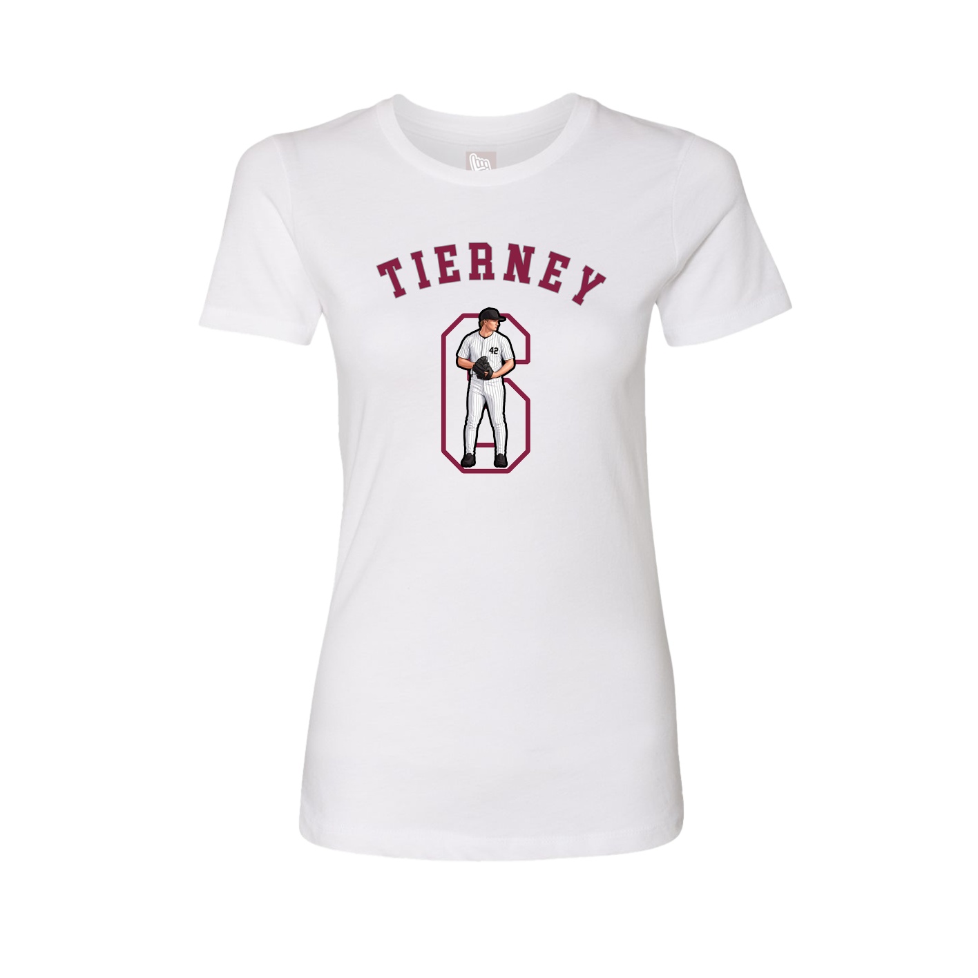 Fitted Women's Tee — Shirsey Arch in White