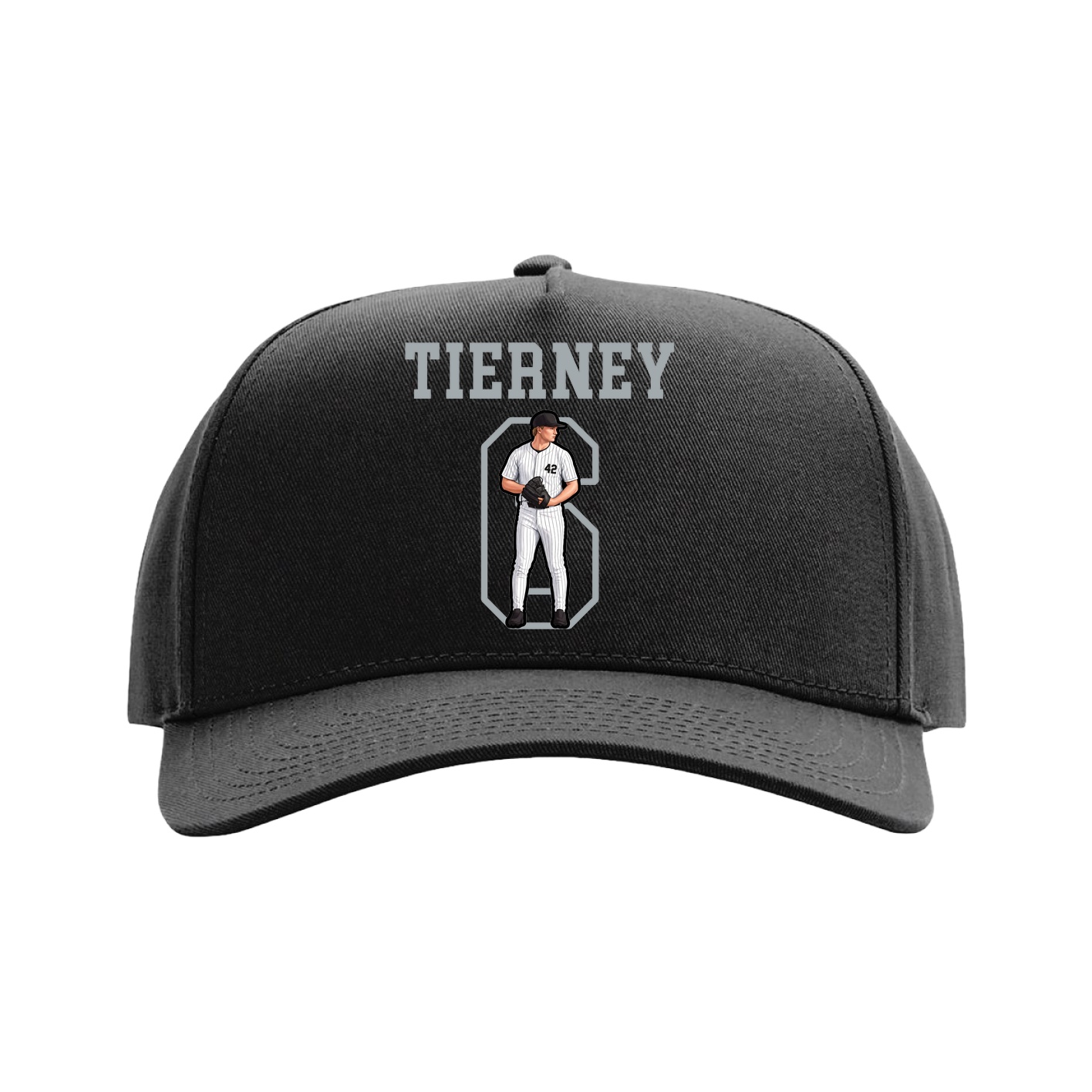 Full Fabric Five-Panel Champ Cap — Shirsey in Black