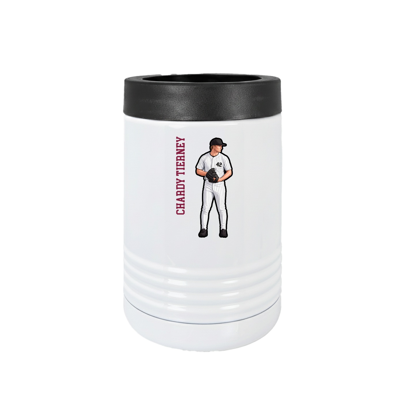 Beverage Holder — Name Vertical in White