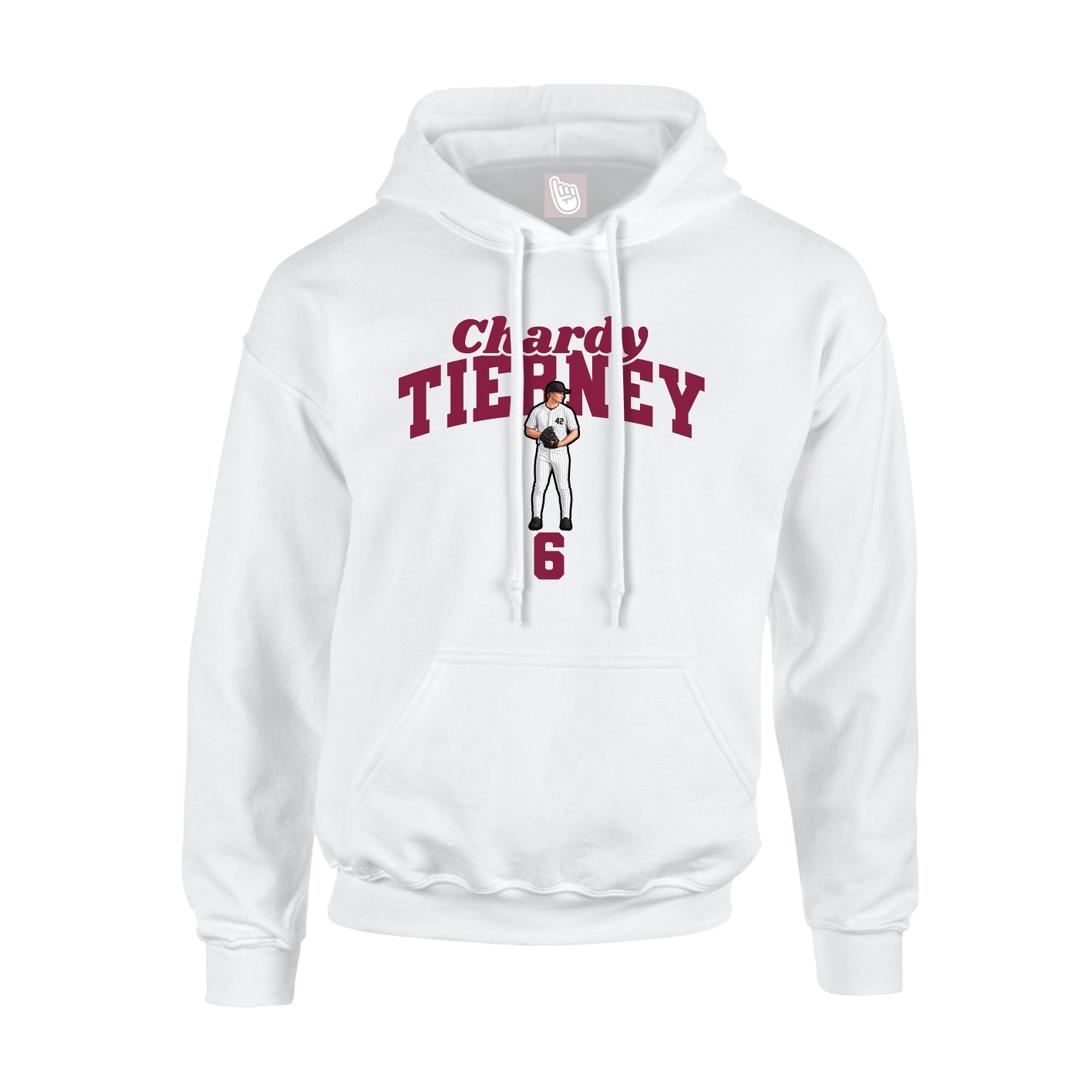 Youth Hoodie — Signature Arch in White