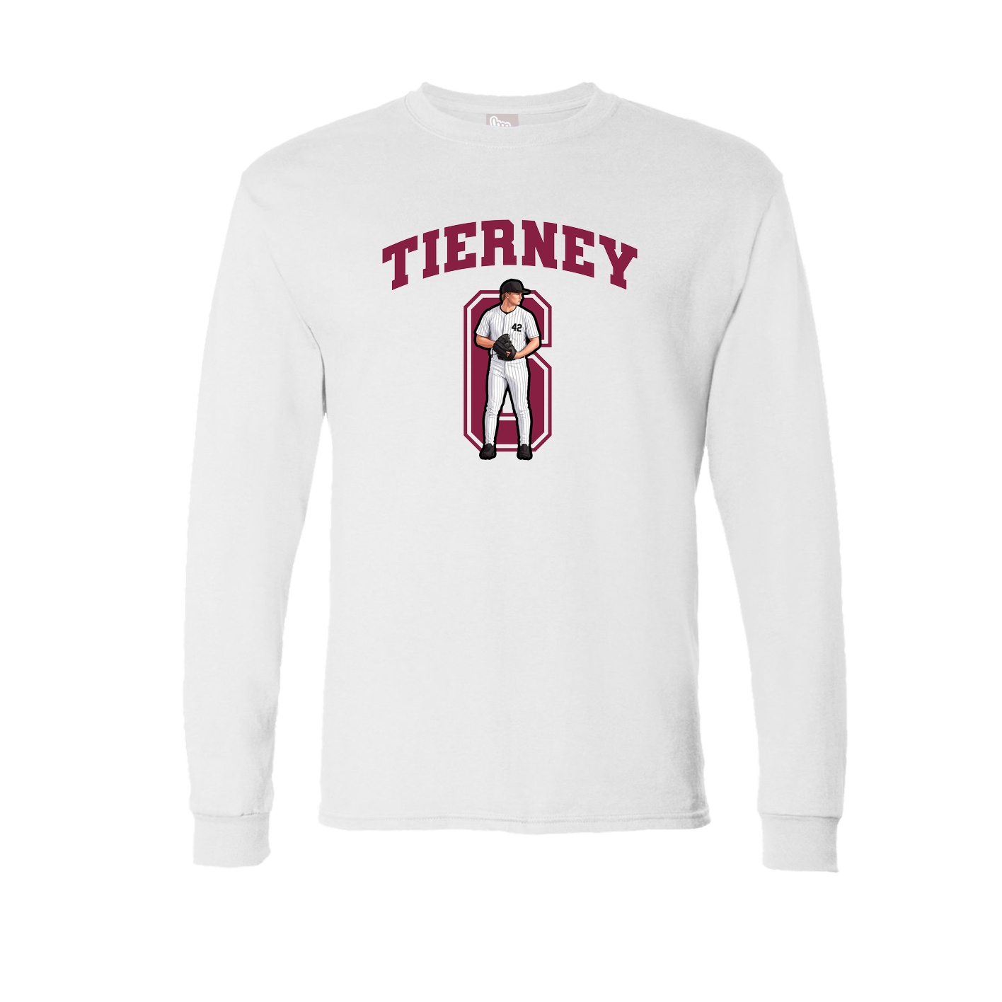 Long Sleeve Tee — Number in White