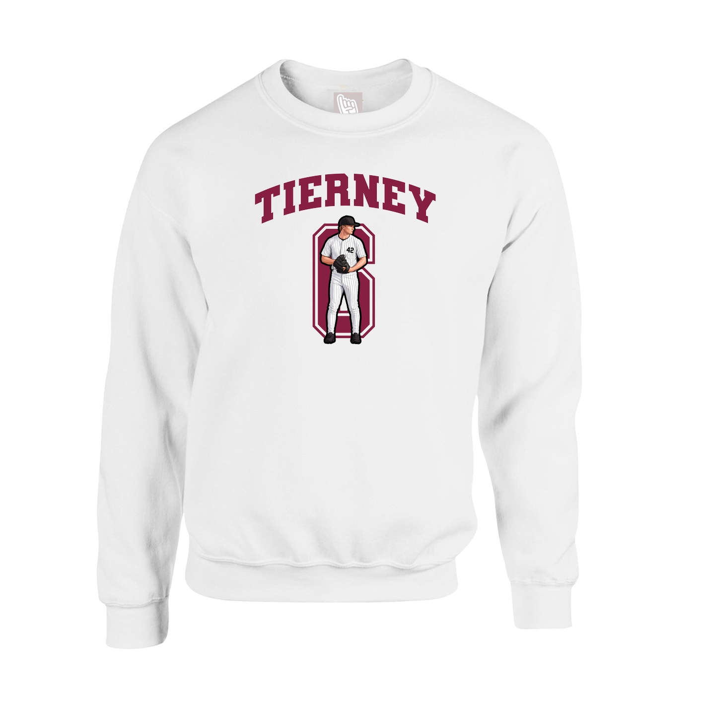 Fleece Crew — Number in White
