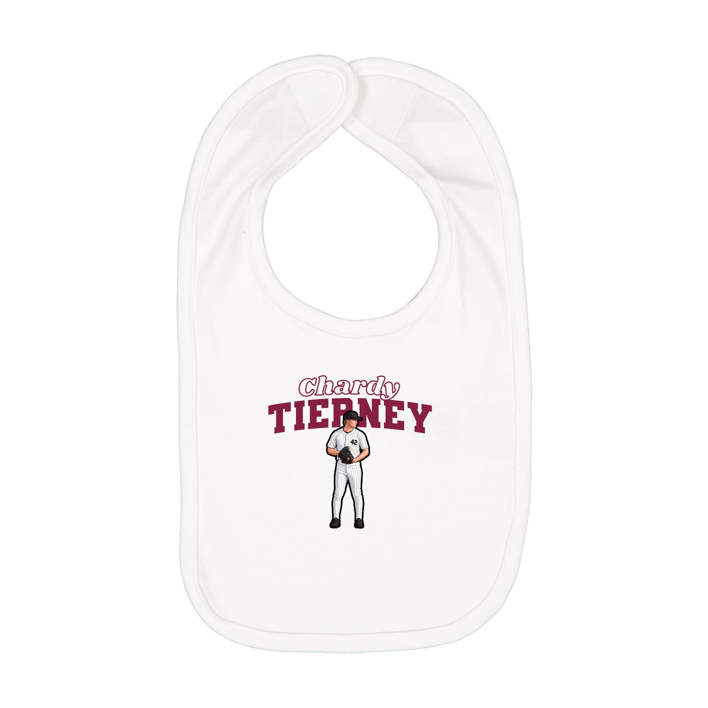 Infant Bib — Name Arch in White