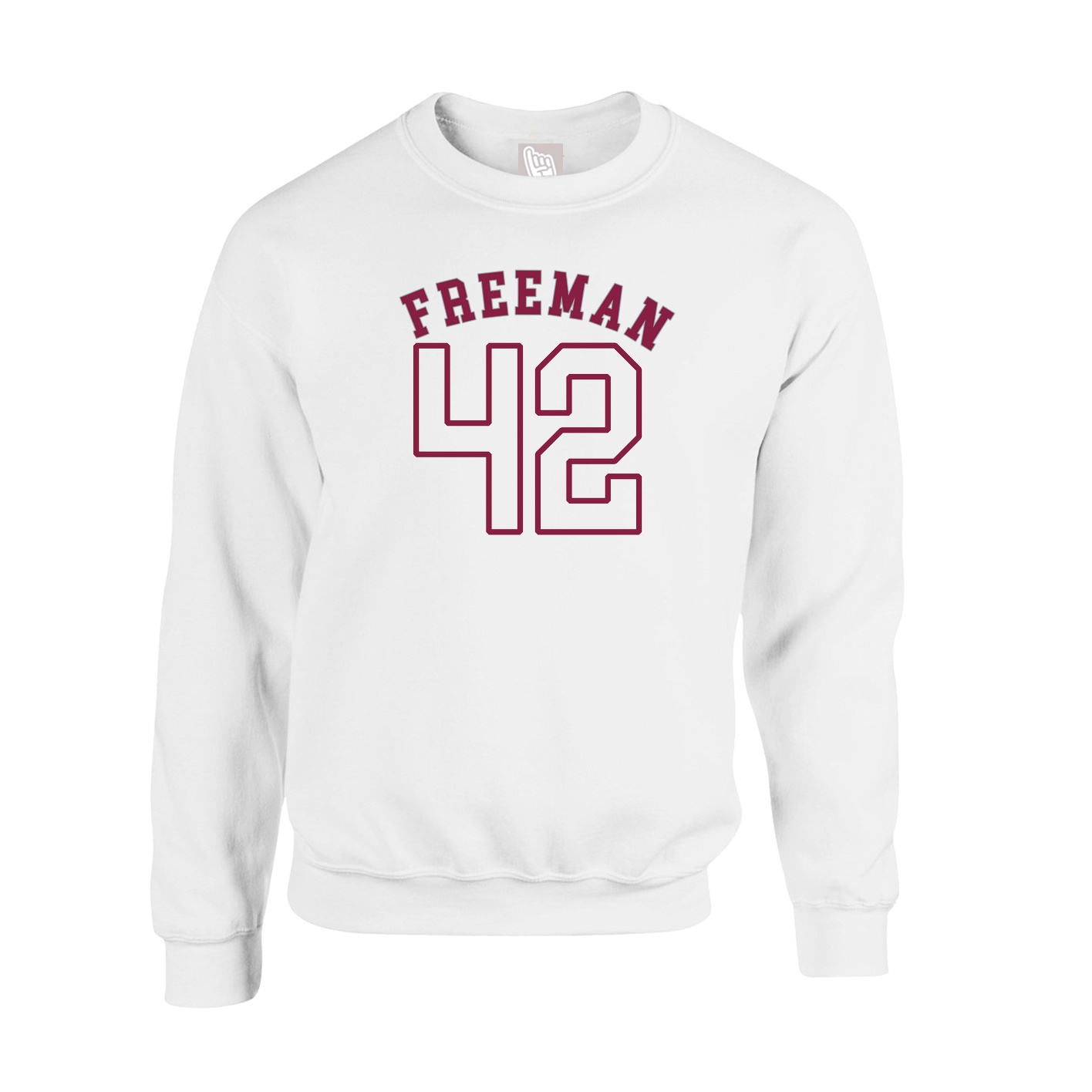 Fleece Crew — Shirsey Arch in White