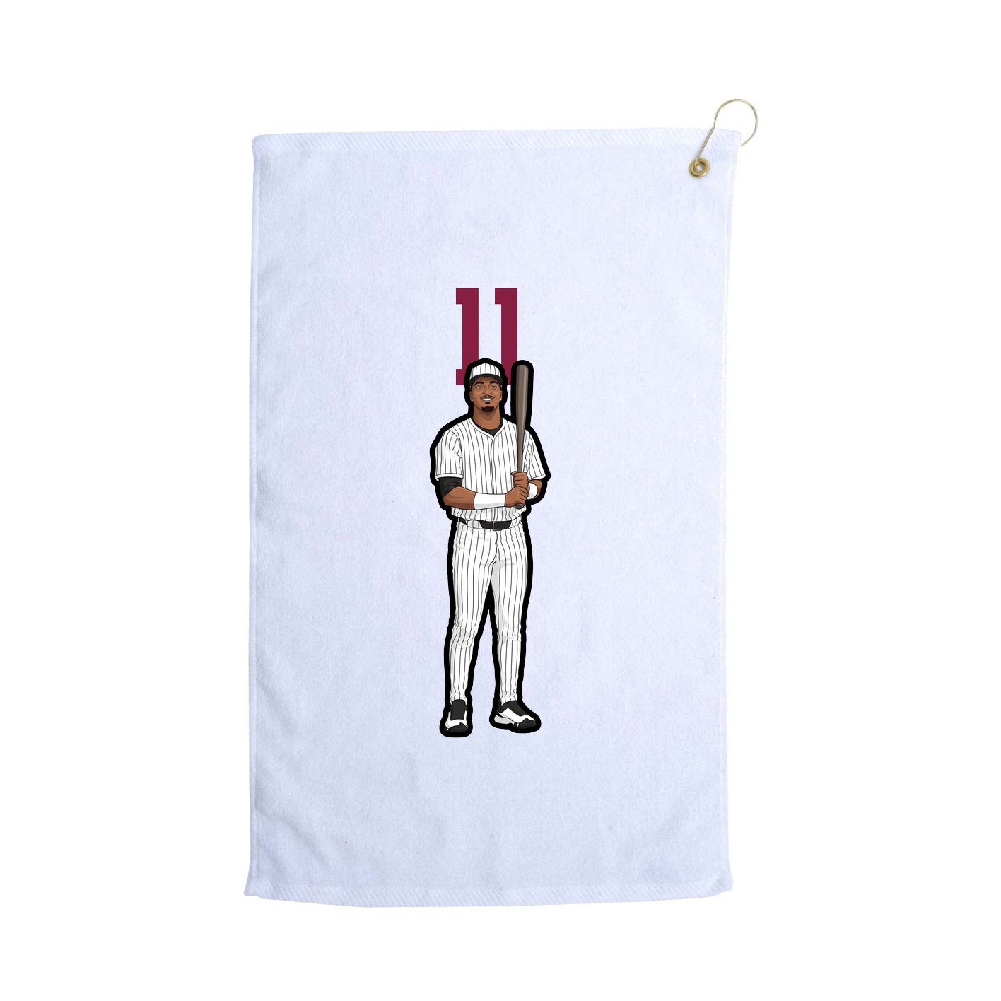 Golf Towel — Number Top in White