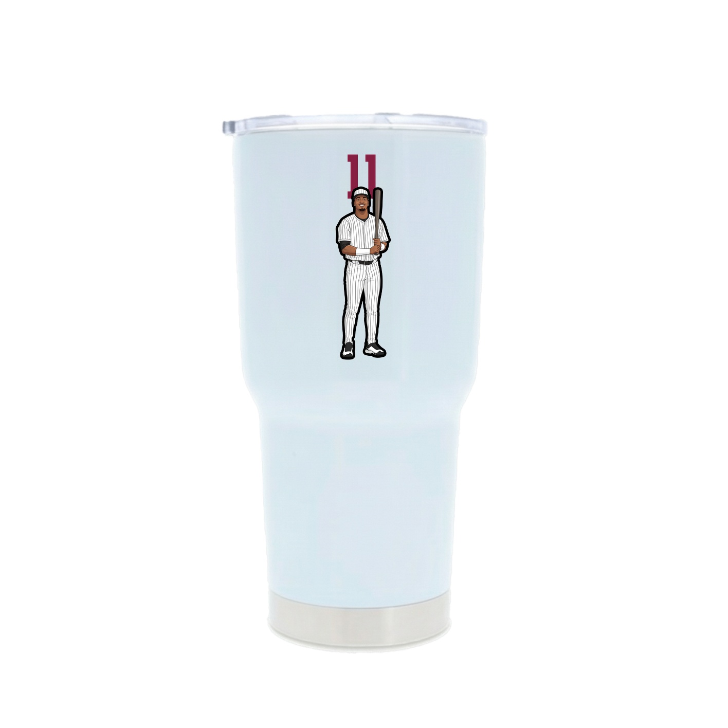 30oz Stainless Steel Tumbler — Number Top in White