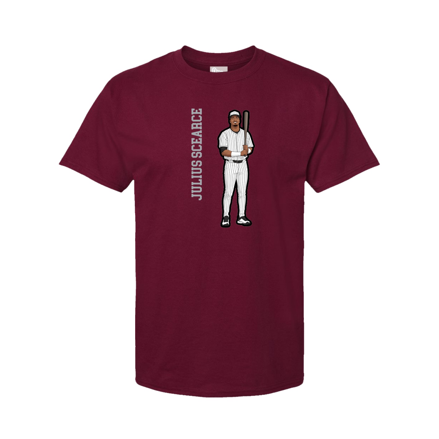 Youth Tee — Name Vertical in Cardinal