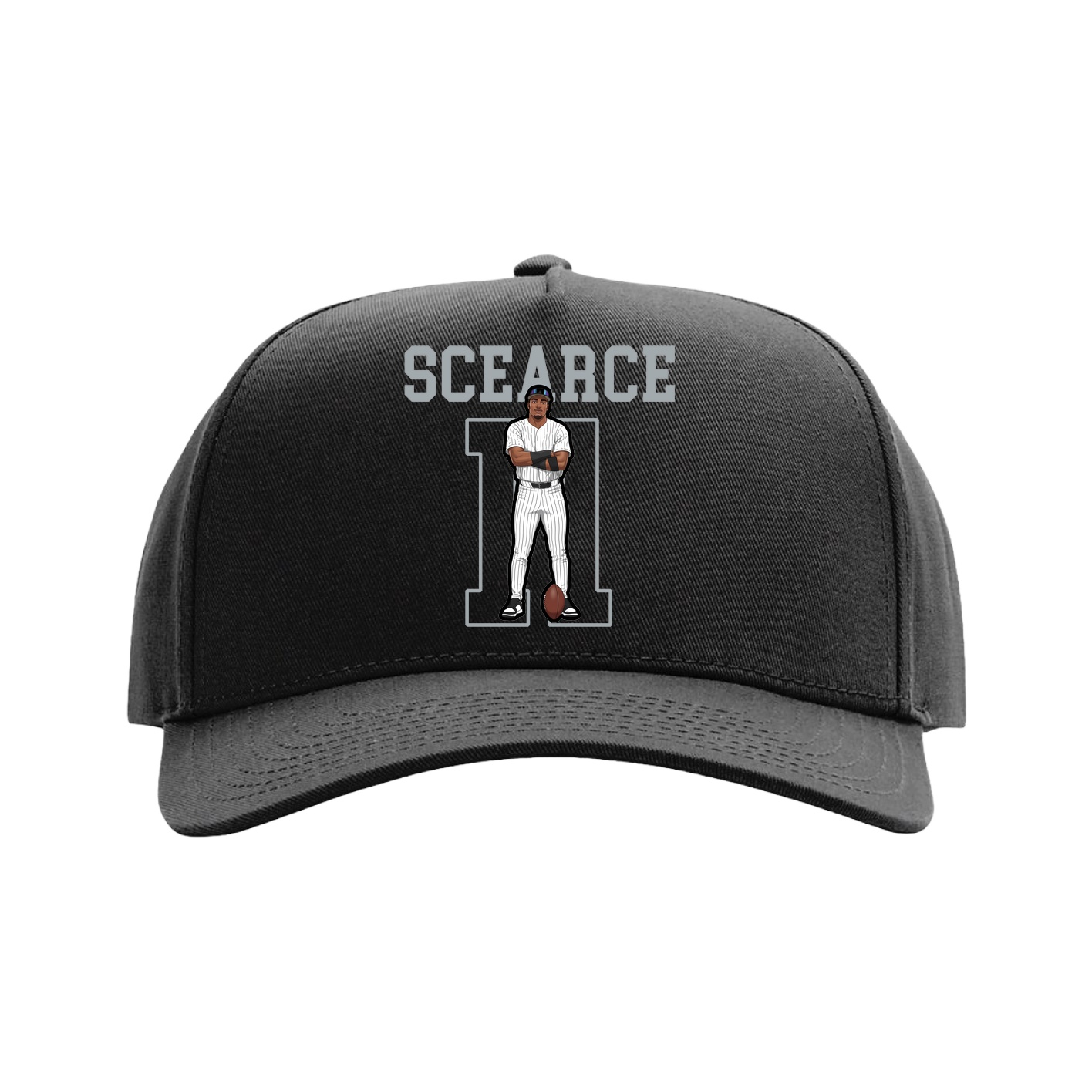 Full Fabric Five-Panel Champ Cap — Shirsey in Black