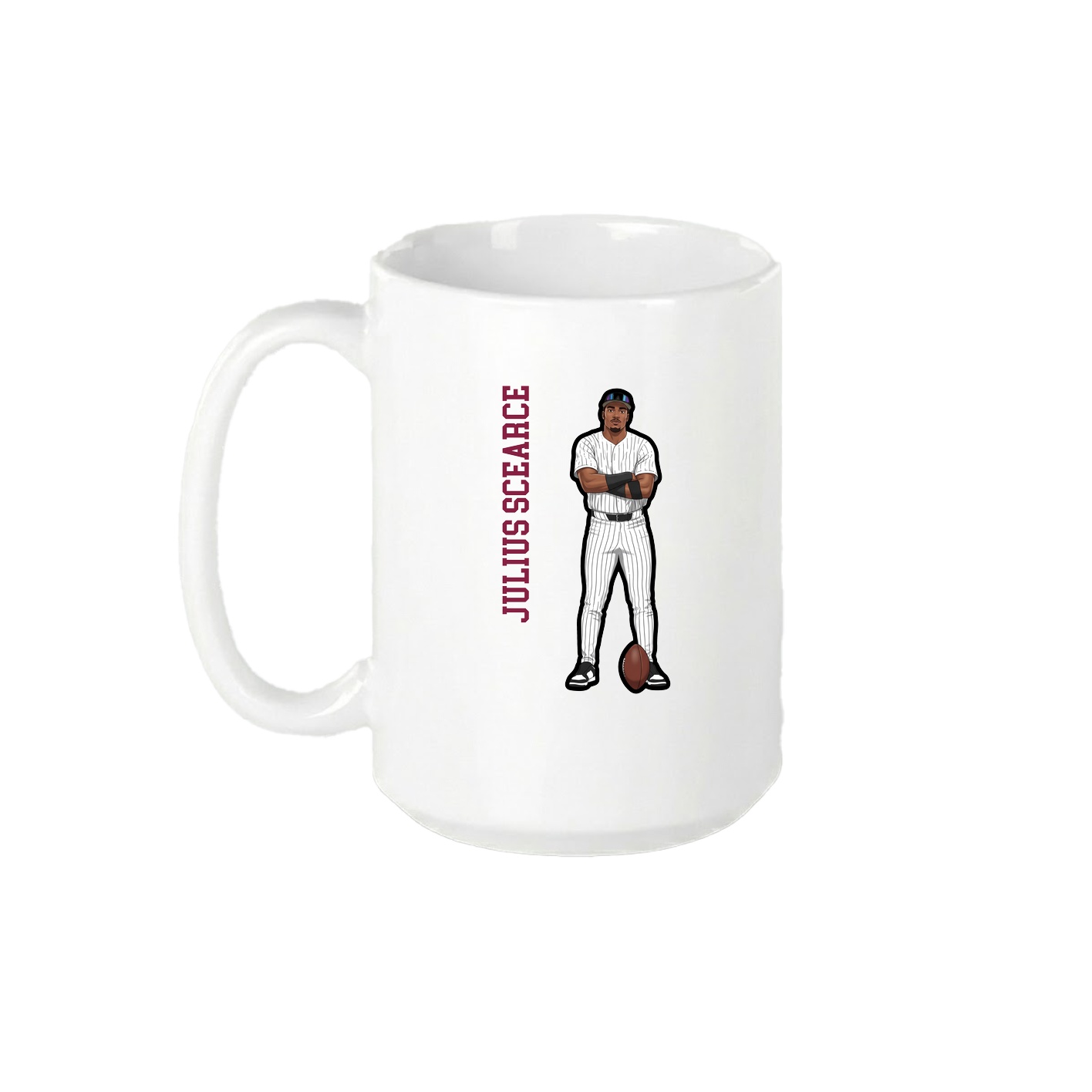 15oz Coffee Mug — Name Vertical in White