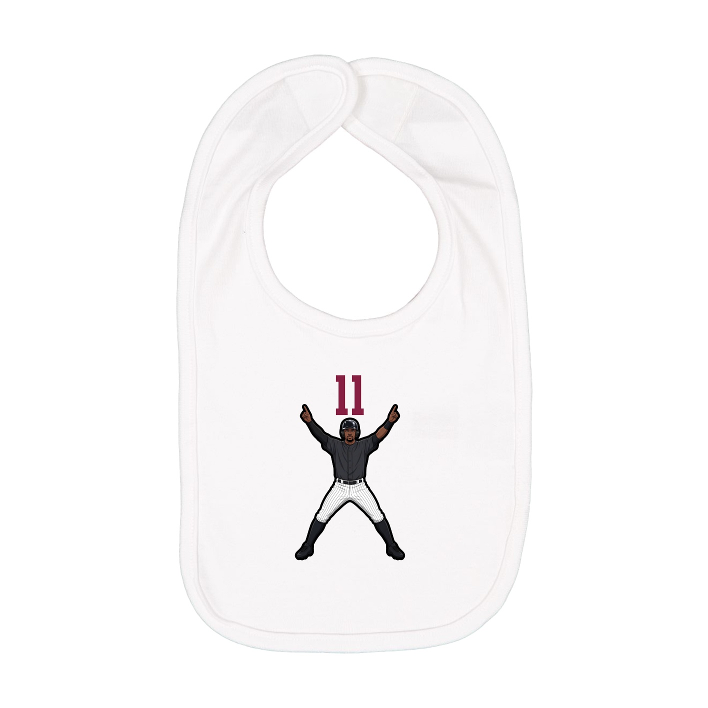 Infant Bib — Number Top in White