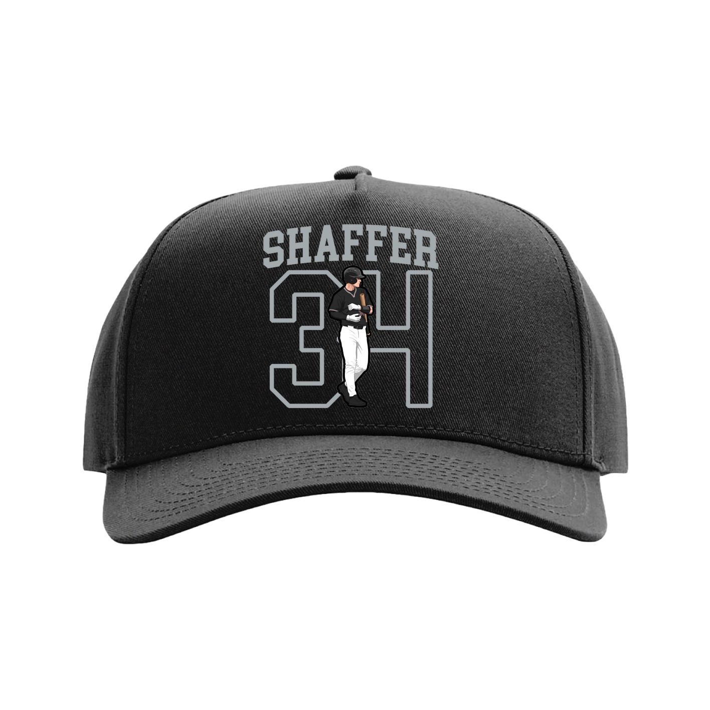 Full Fabric Five-Panel Champ Cap — Shirsey in Black