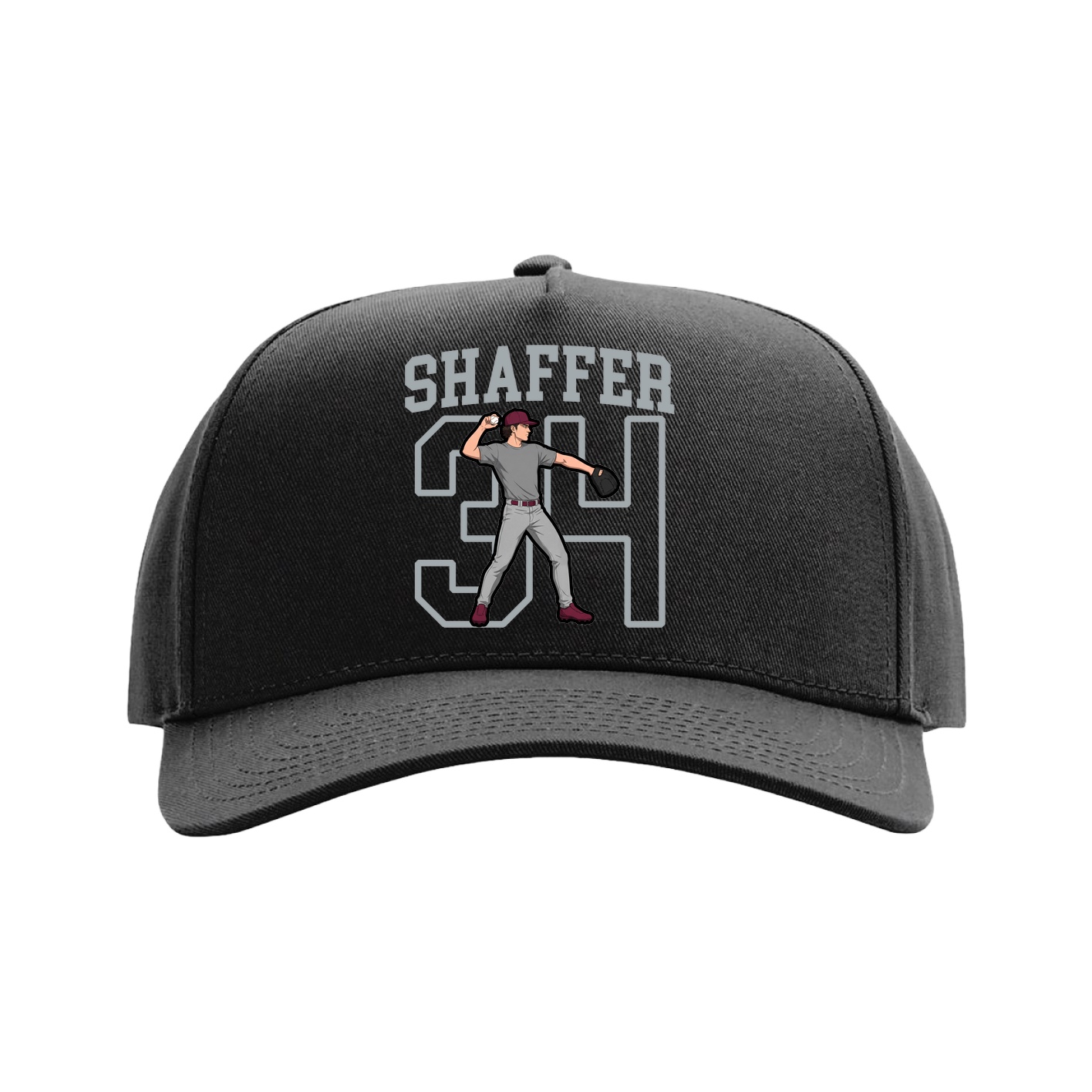 Full Fabric Five-Panel Champ Cap — Shirsey in Black
