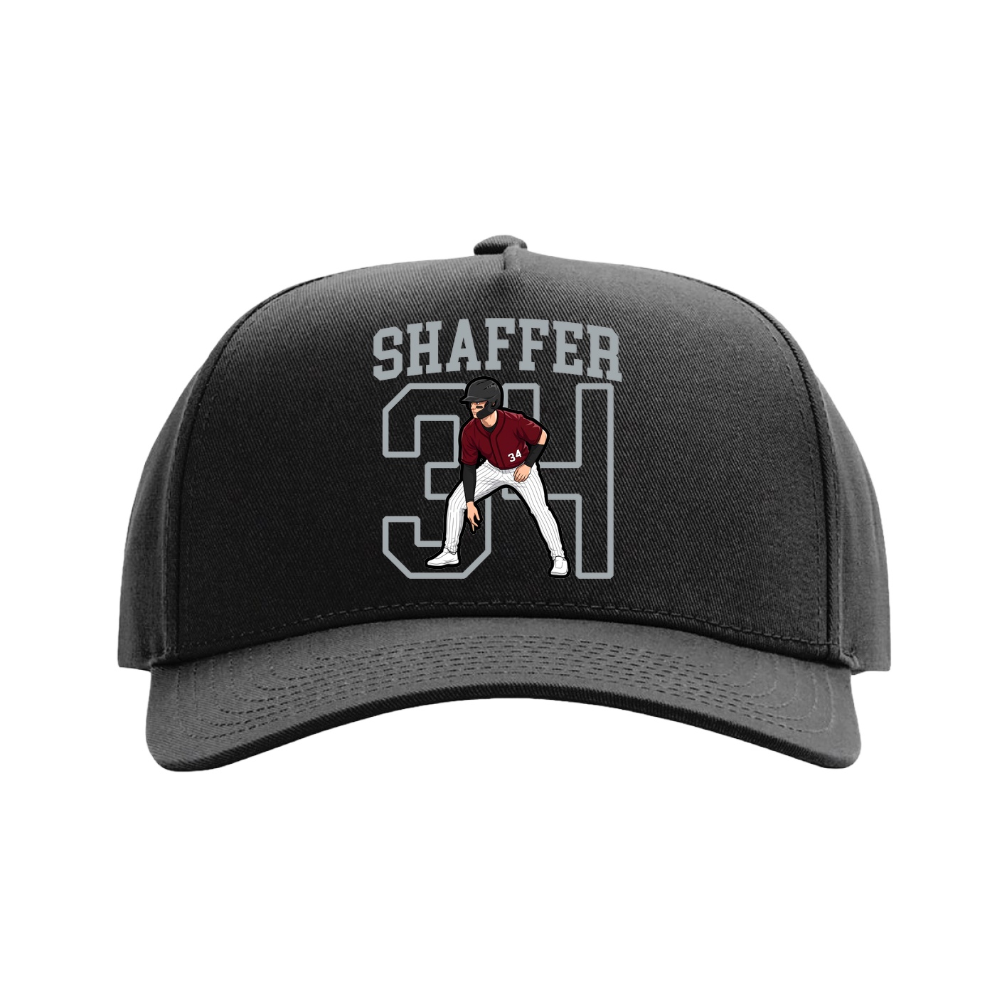 Full Fabric Five-Panel Champ Cap — Shirsey in Black