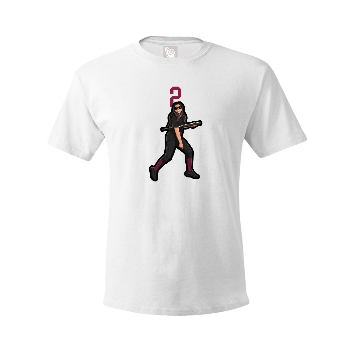 Youth Tee — Number Top in White