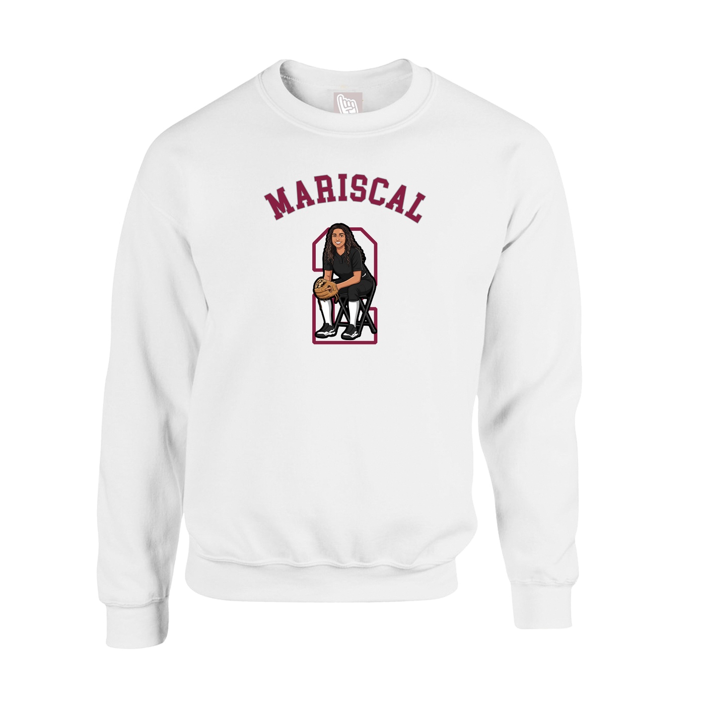 Fleece Crew — Shirsey Arch in White