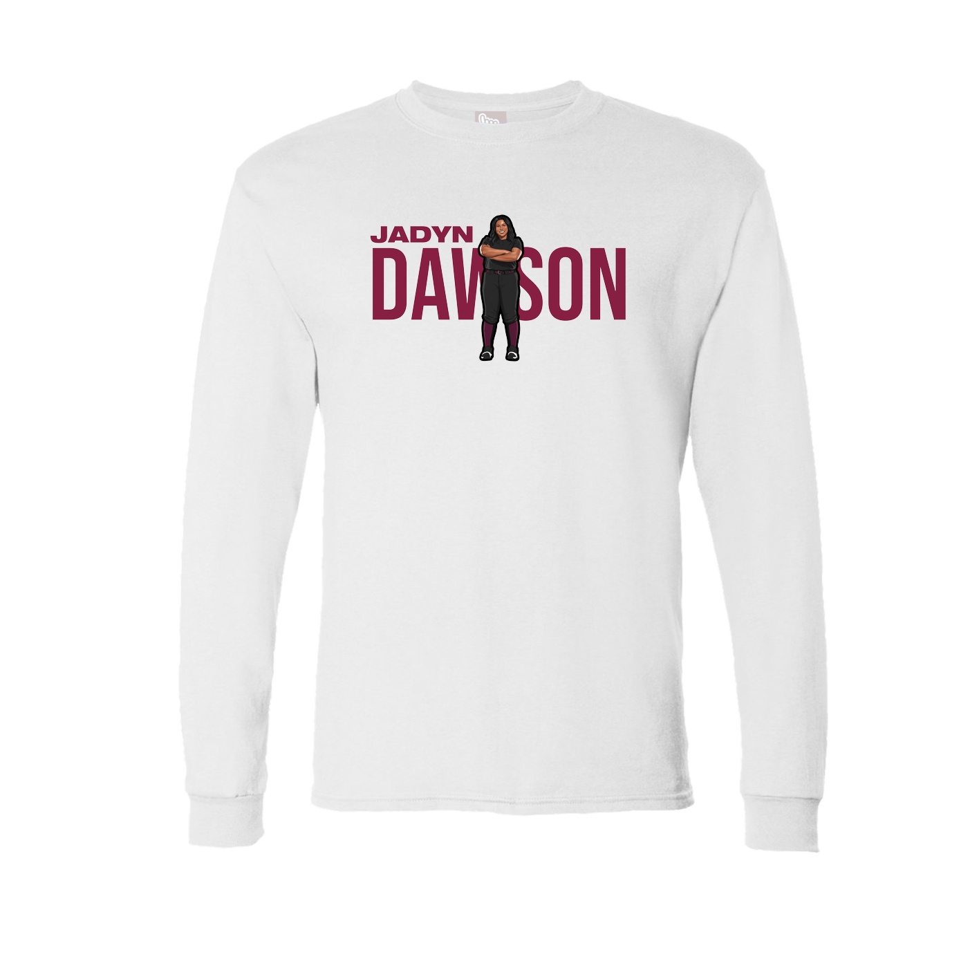 Long Sleeve Tee — Player Name in White