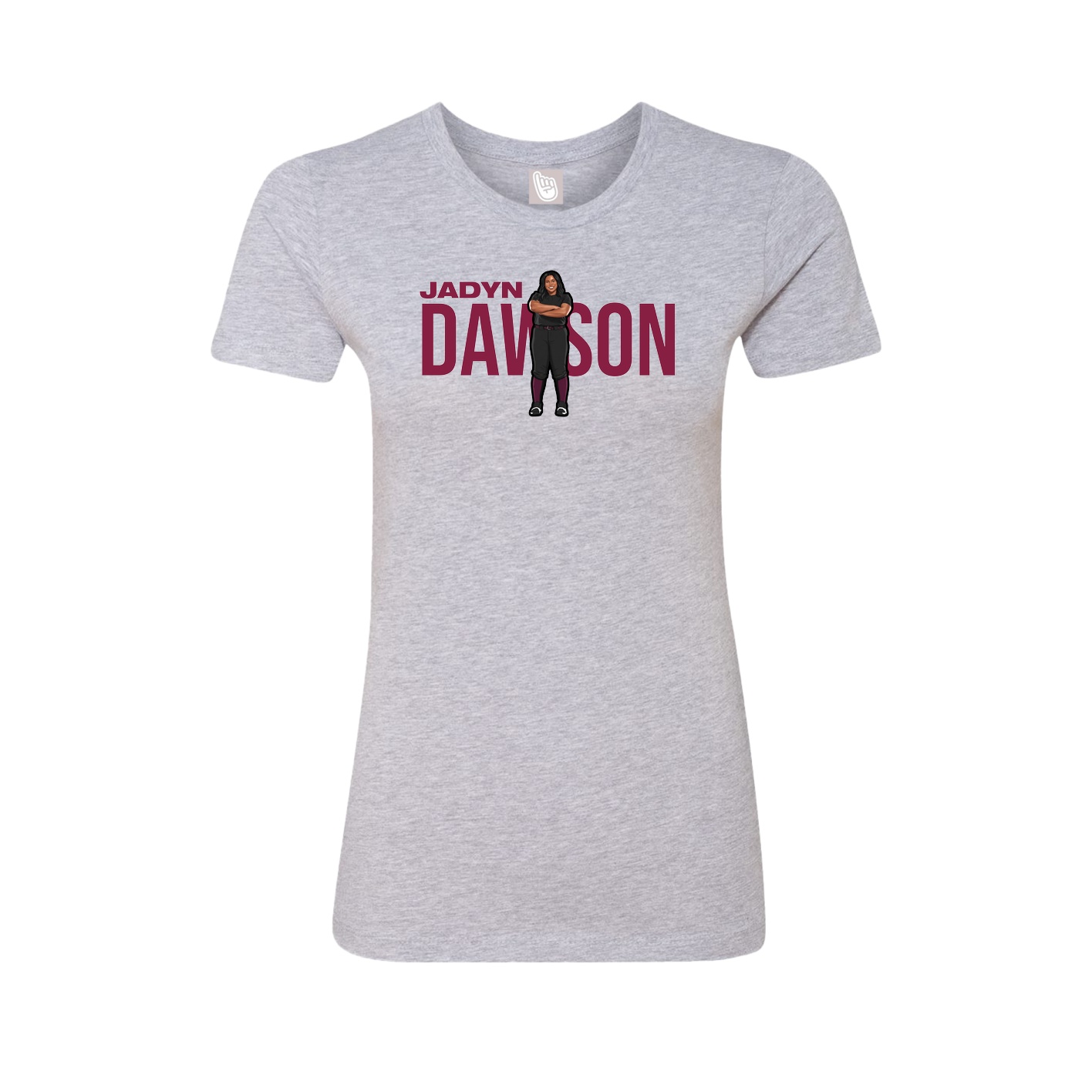 Fitted Women's Tee — Player Name in Grey