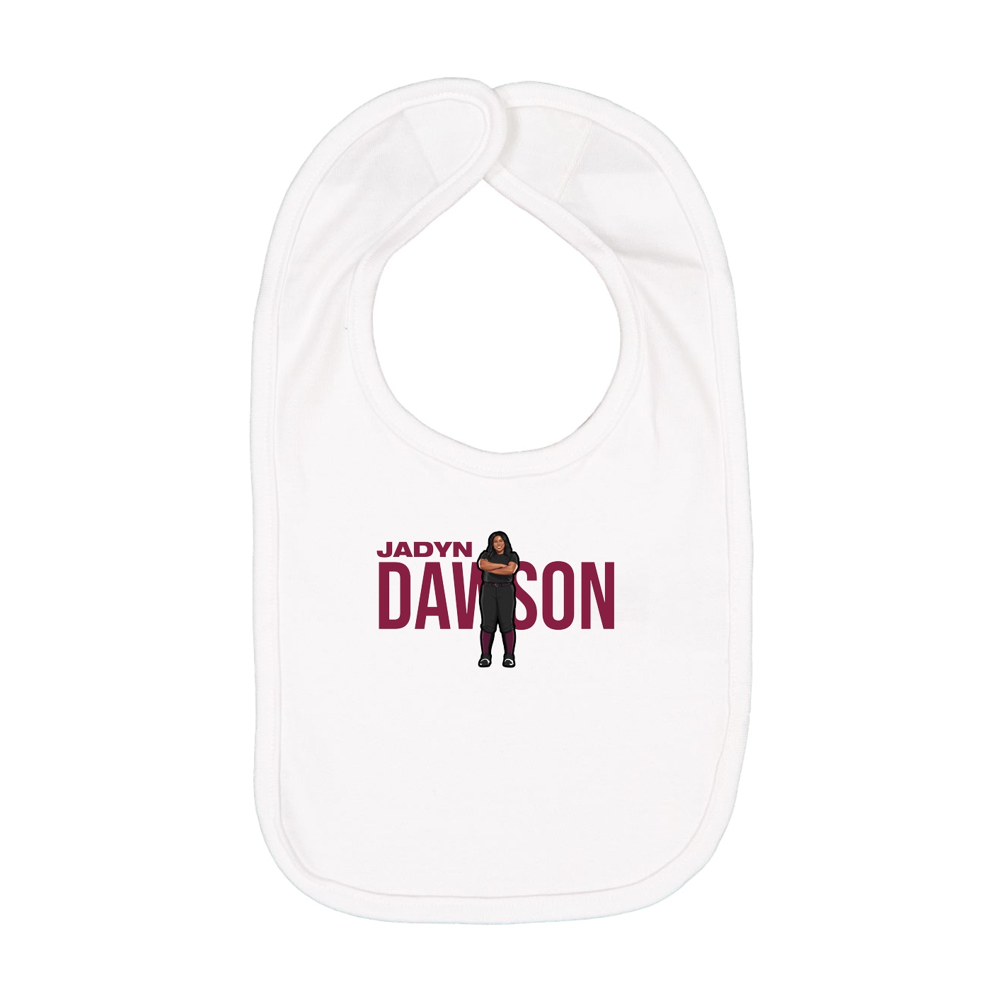 Infant Bib — Player Name in White