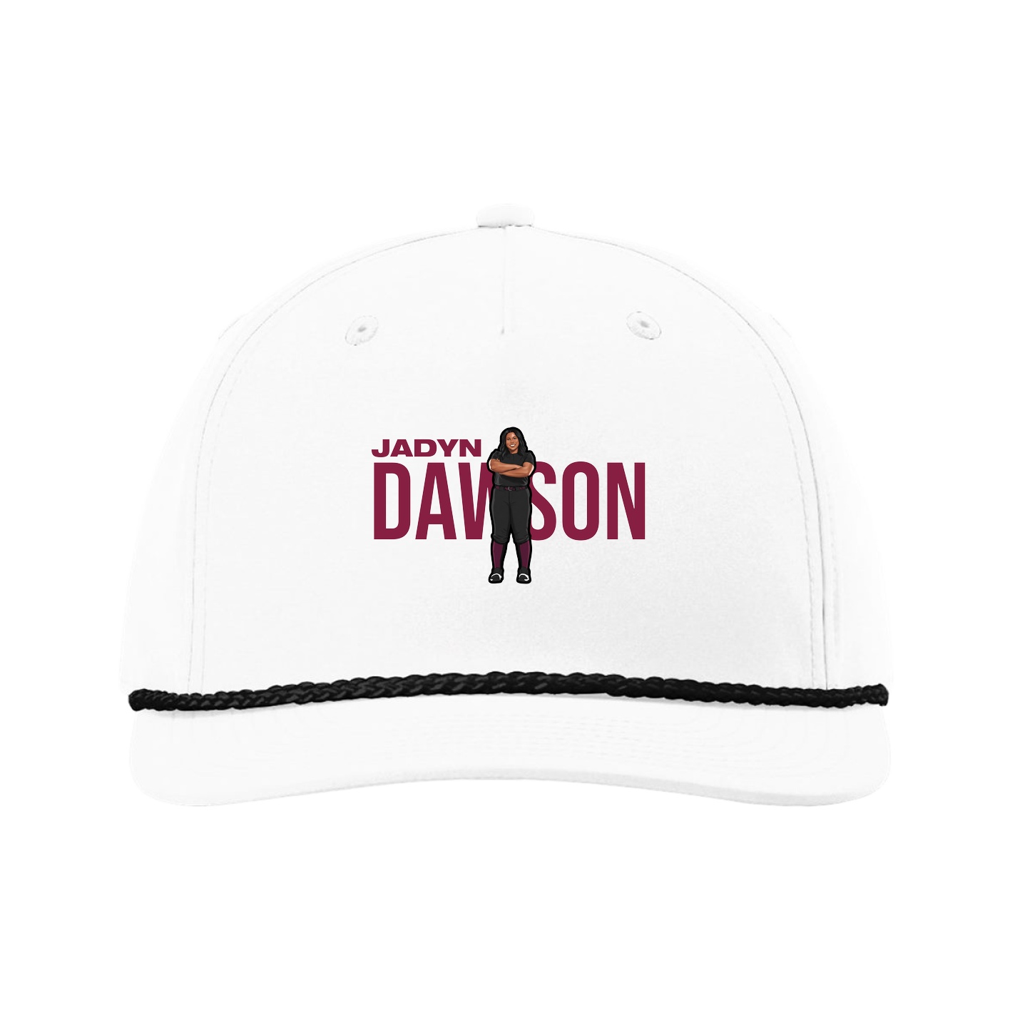 Five-Panel Classic Rope Cap — Player Name in White