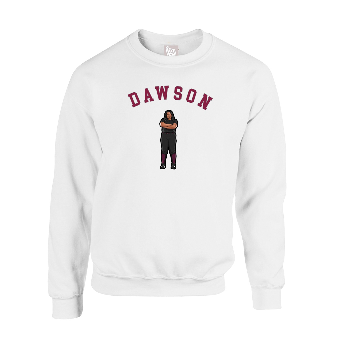 Fleece Crew — Shirsey Arch in White