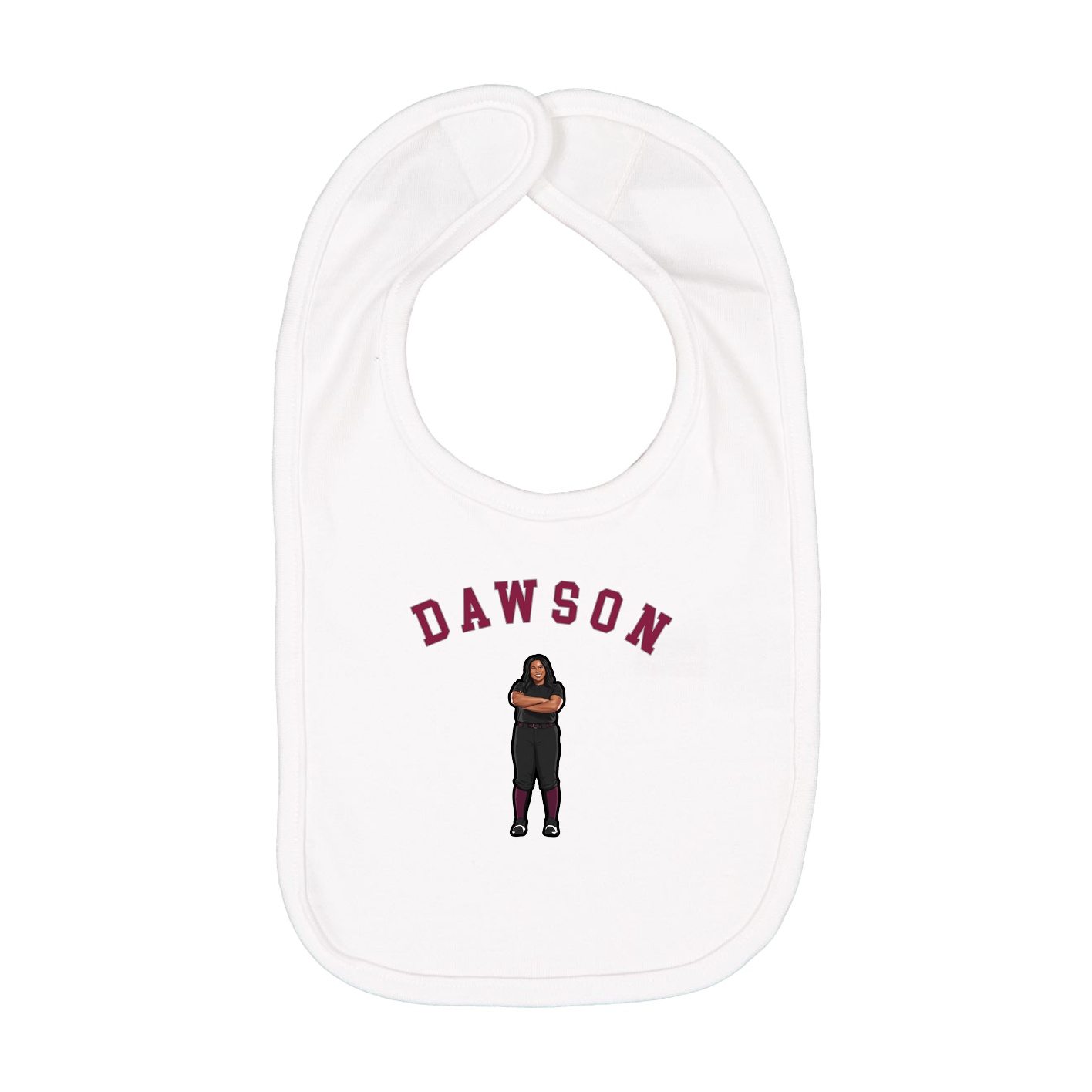 Infant Bib — Shirsey Arch in White