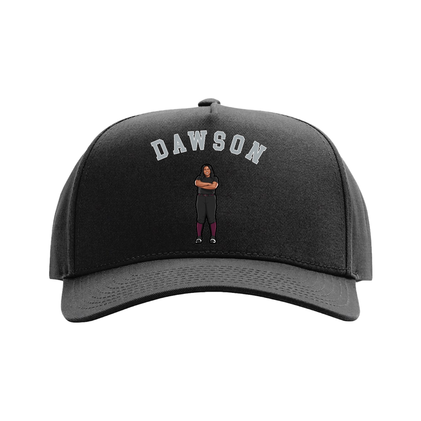 Full Fabric Five-Panel Champ Cap — Shirsey Arch in Black