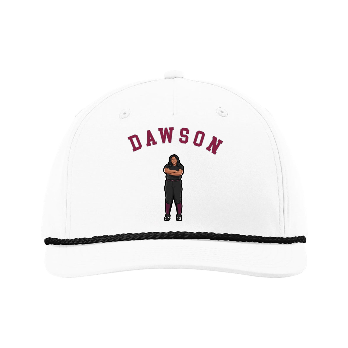 Five-Panel Classic Rope Cap — Shirsey Arch in White