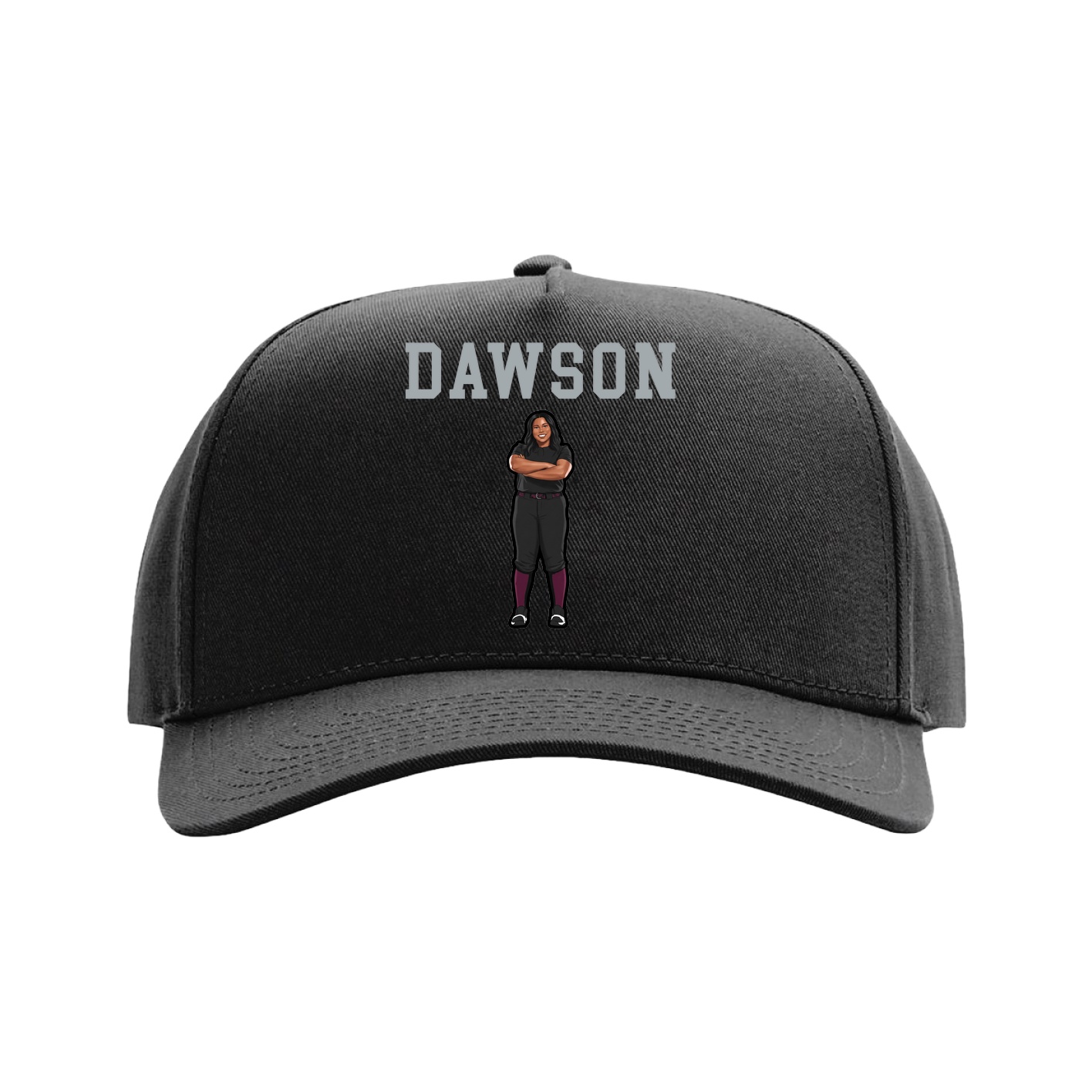 Full Fabric Five-Panel Champ Cap — Shirsey in Black