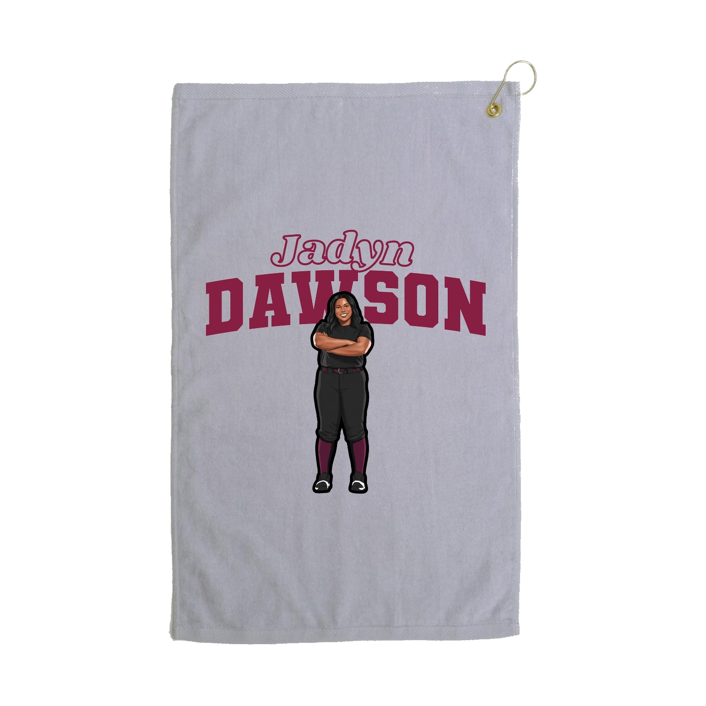 Golf Towel — Name Arch in Grey