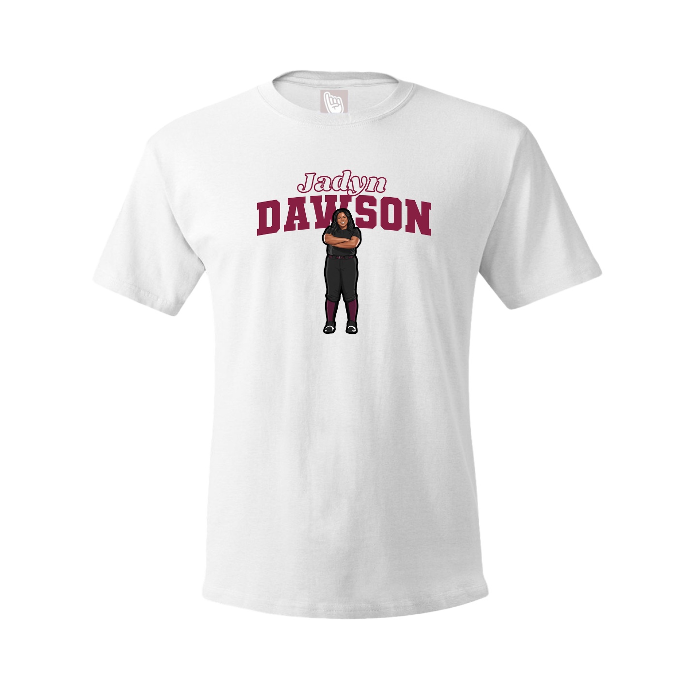 Youth Tee — Name Arch in White