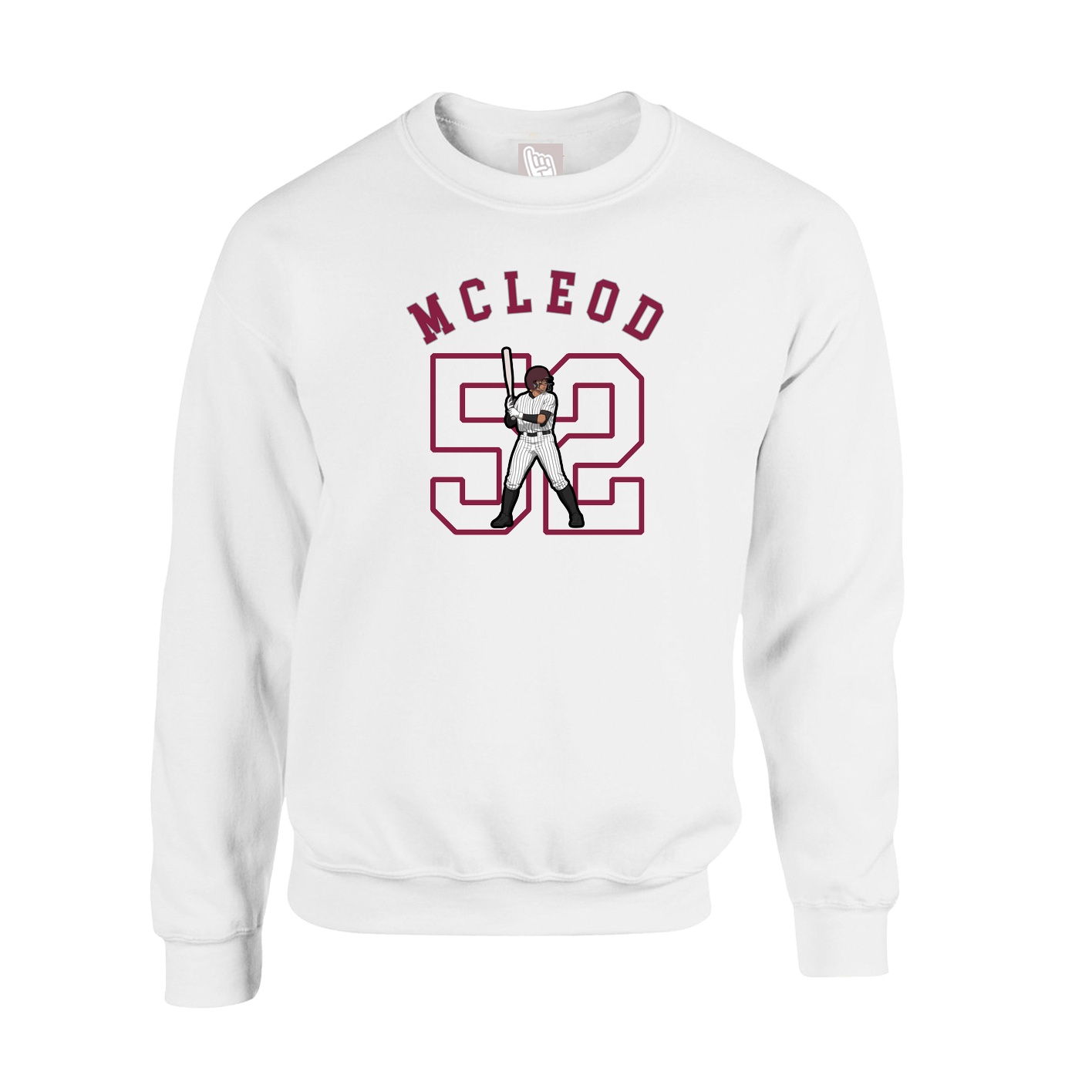 Fleece Crew — Shirsey Arch in White