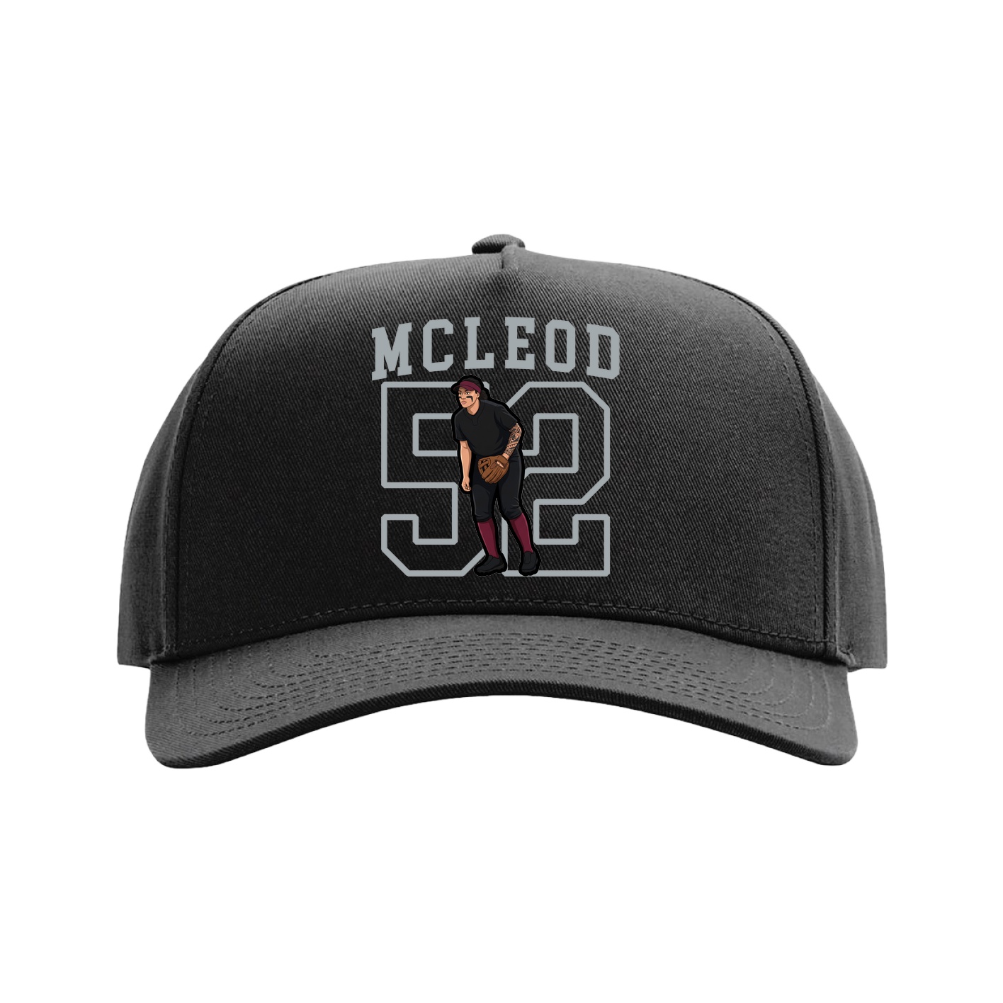 Full Fabric Five-Panel Champ Cap — Shirsey in Black