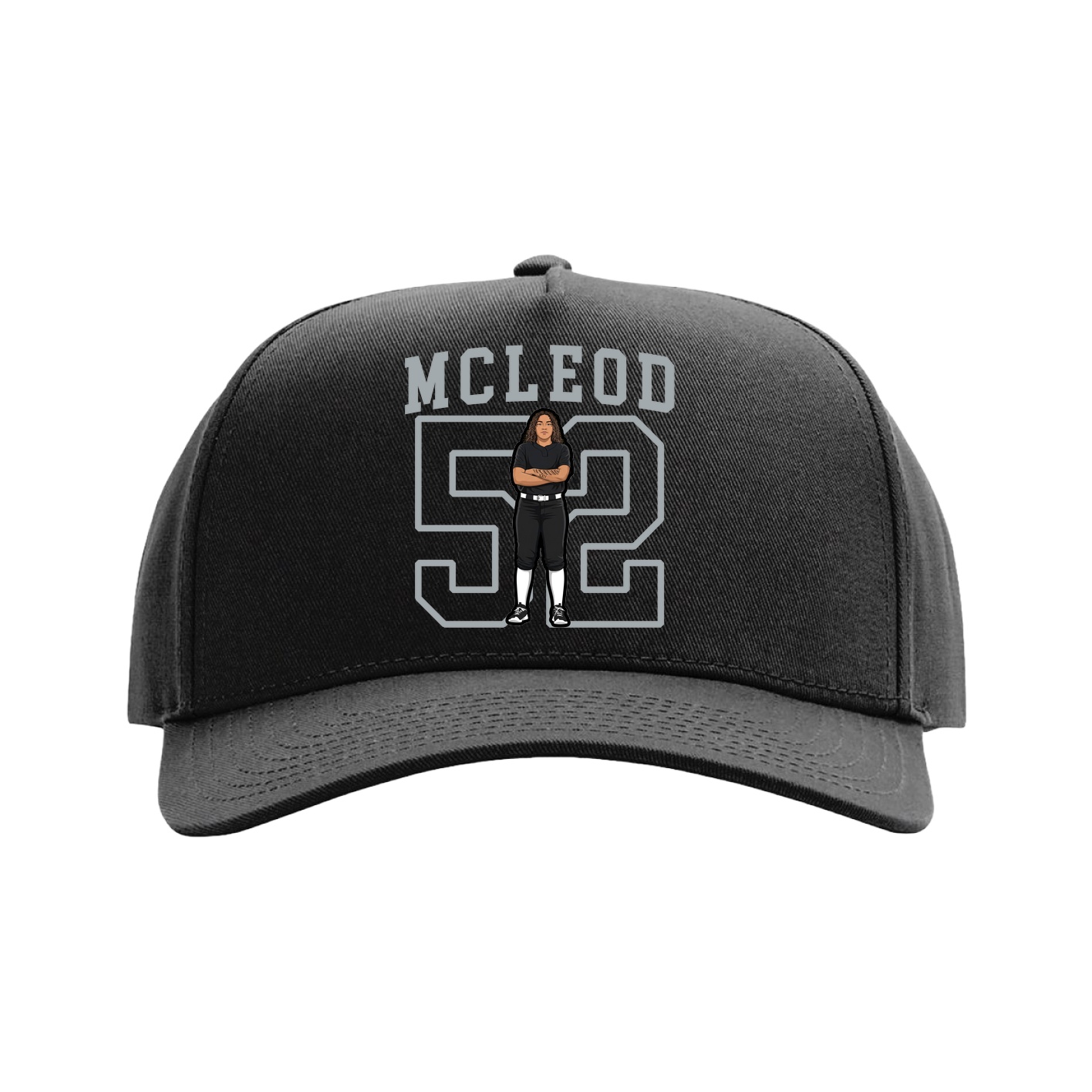 Full Fabric Five-Panel Champ Cap — Shirsey in Black