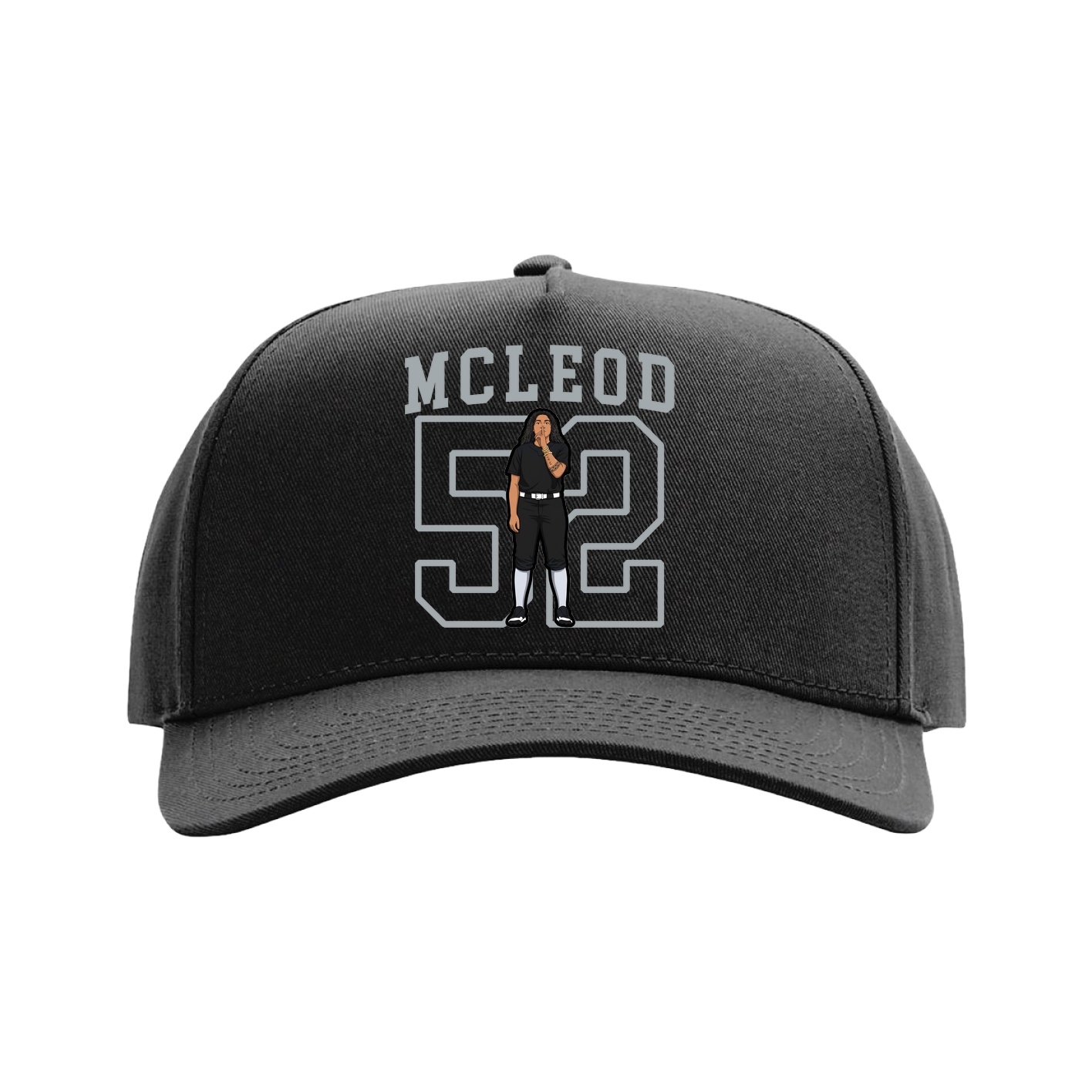 Full Fabric Five-Panel Champ Cap — Shirsey in Black