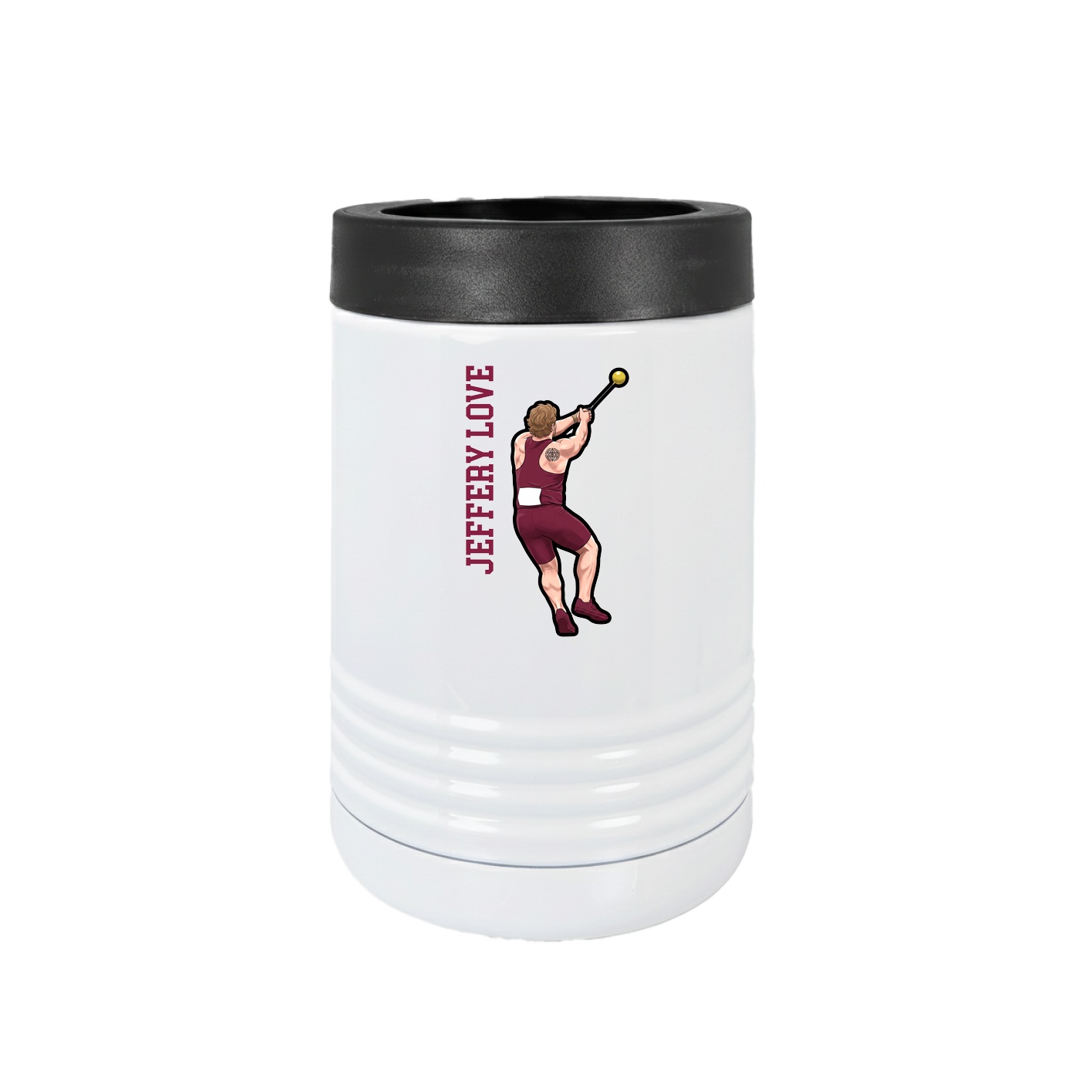 Beverage Holder — Name Vertical in White