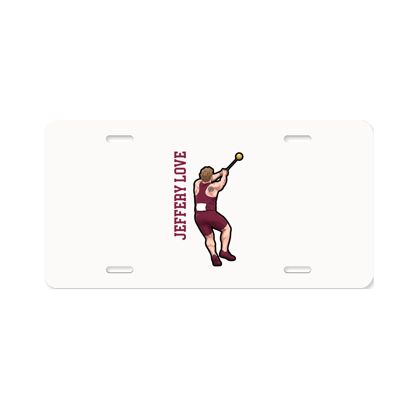 License Plate — Name Vertical in Classic