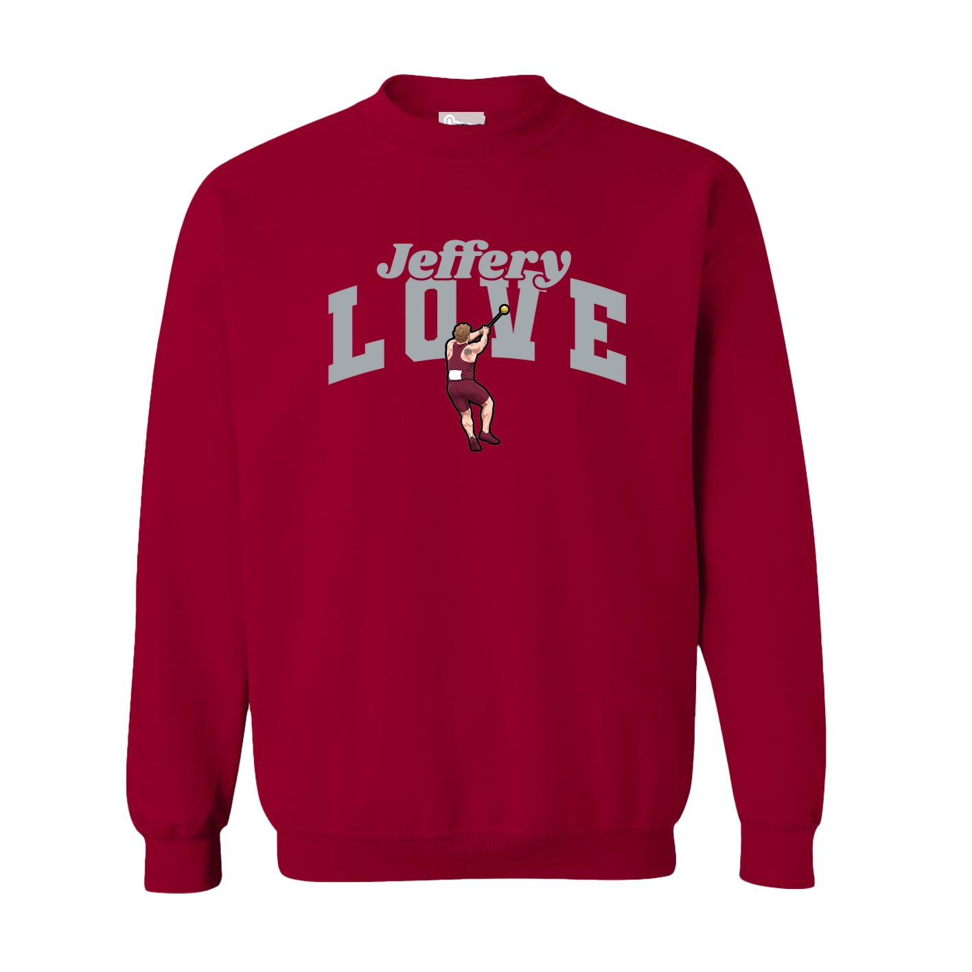 Fleece Crew — Signature Arch in Cardinal