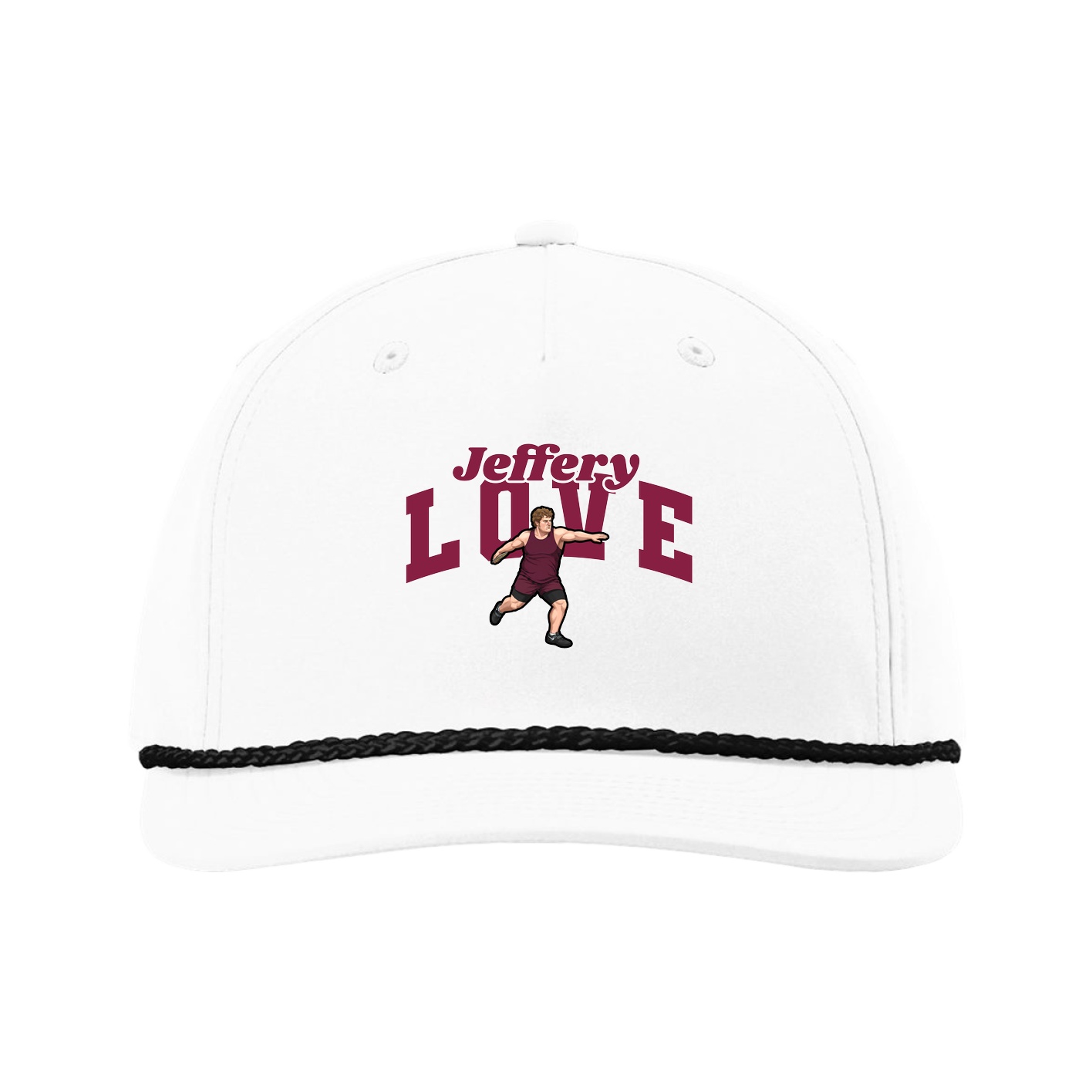Five-Panel Classic Rope Cap — Signature Arch in White