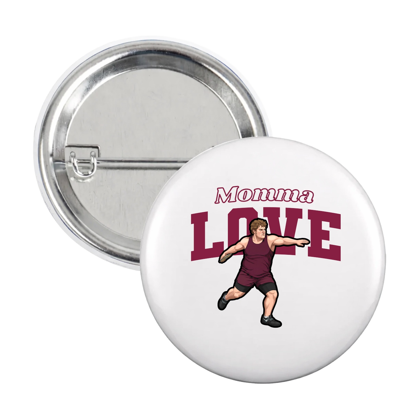 Game Day Button — Mothers Day Block in White