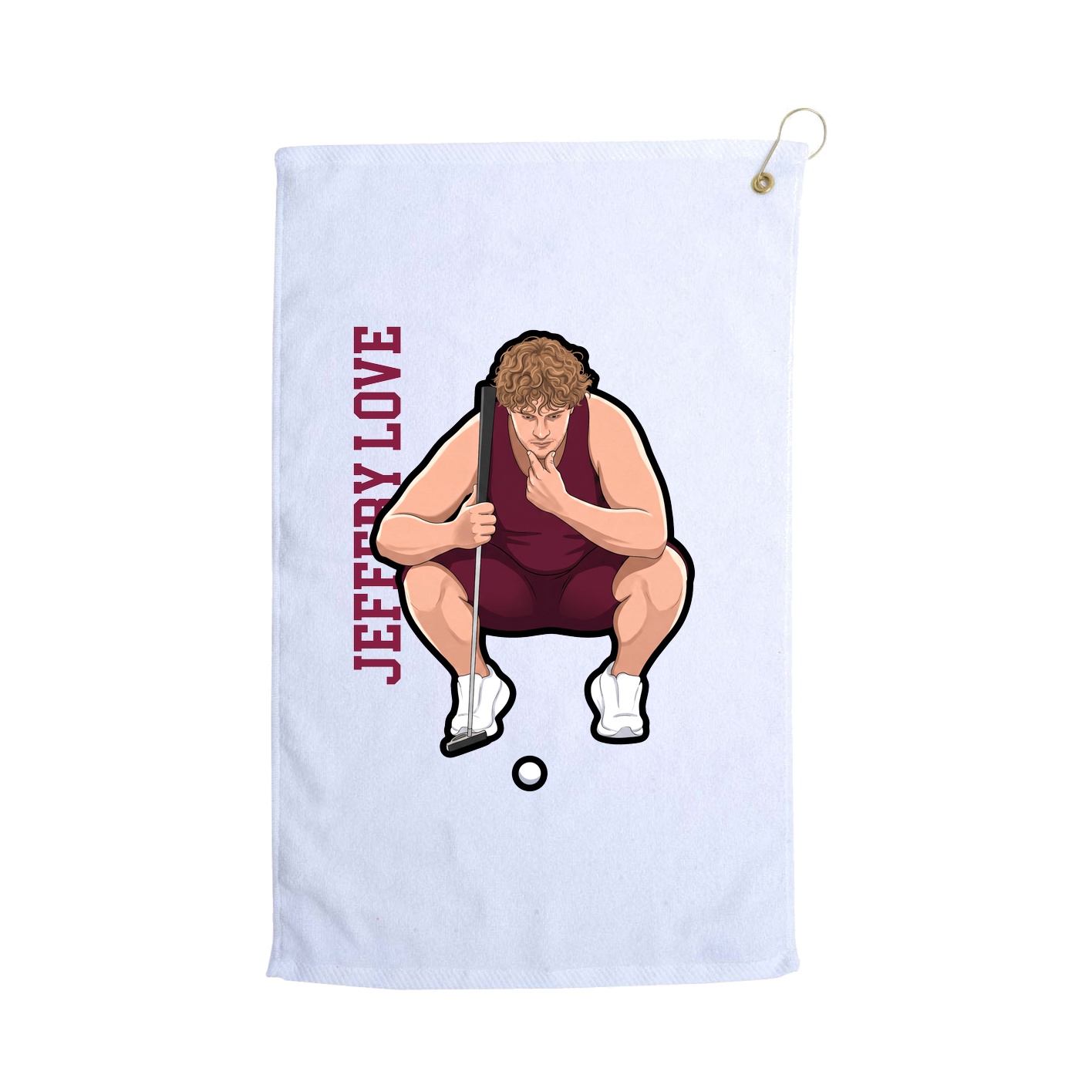 Golf Towel — Name Vertical in White