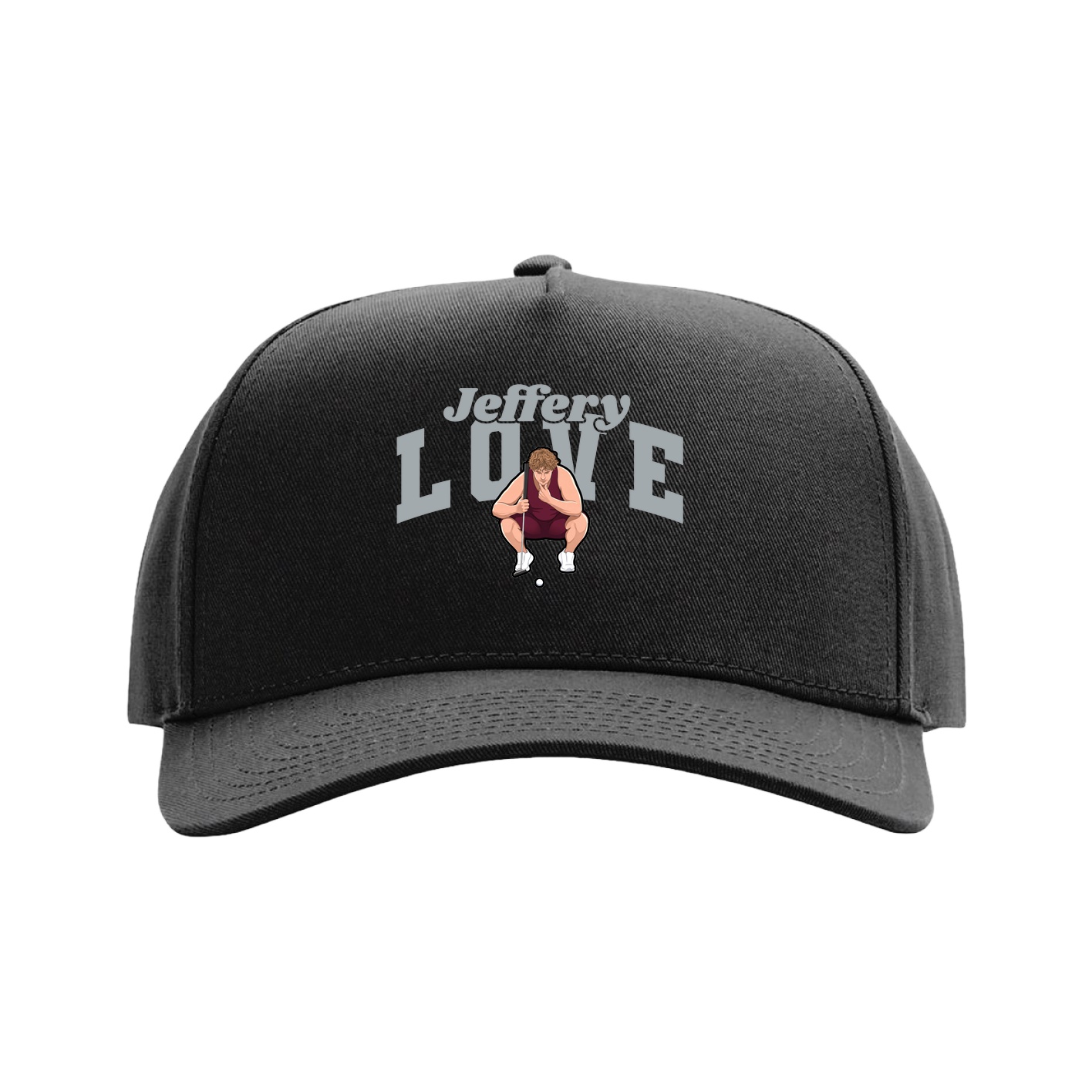Full Fabric Five-Panel Champ Cap — Signature Arch in Black