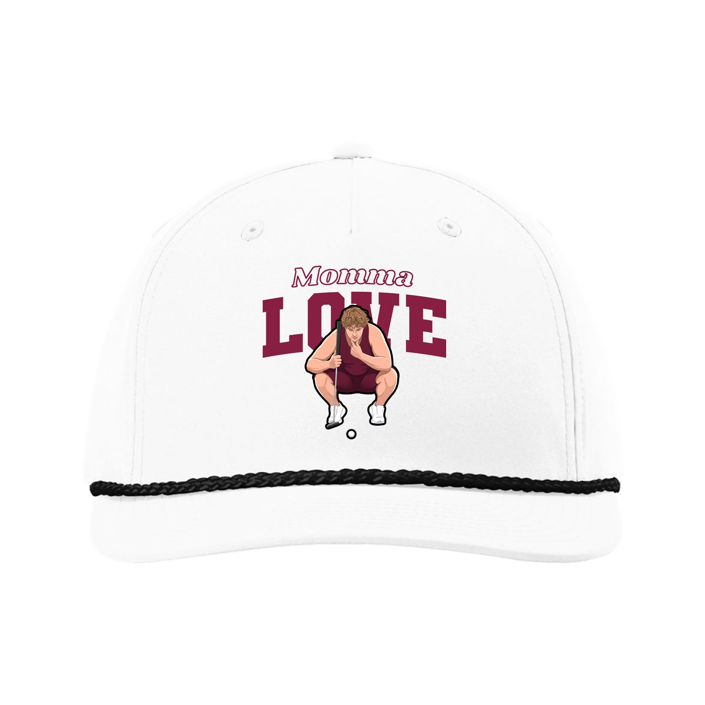 Five-Panel Classic Rope Cap — Mothers Day Block in White