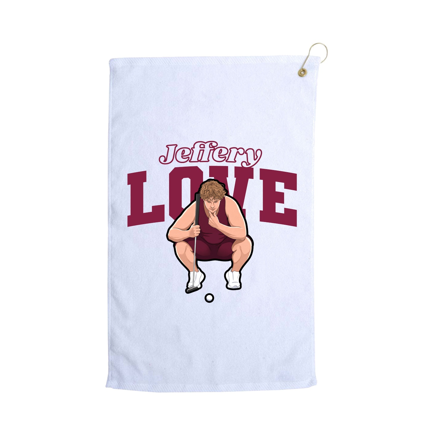 Golf Towel — Name Arch in White
